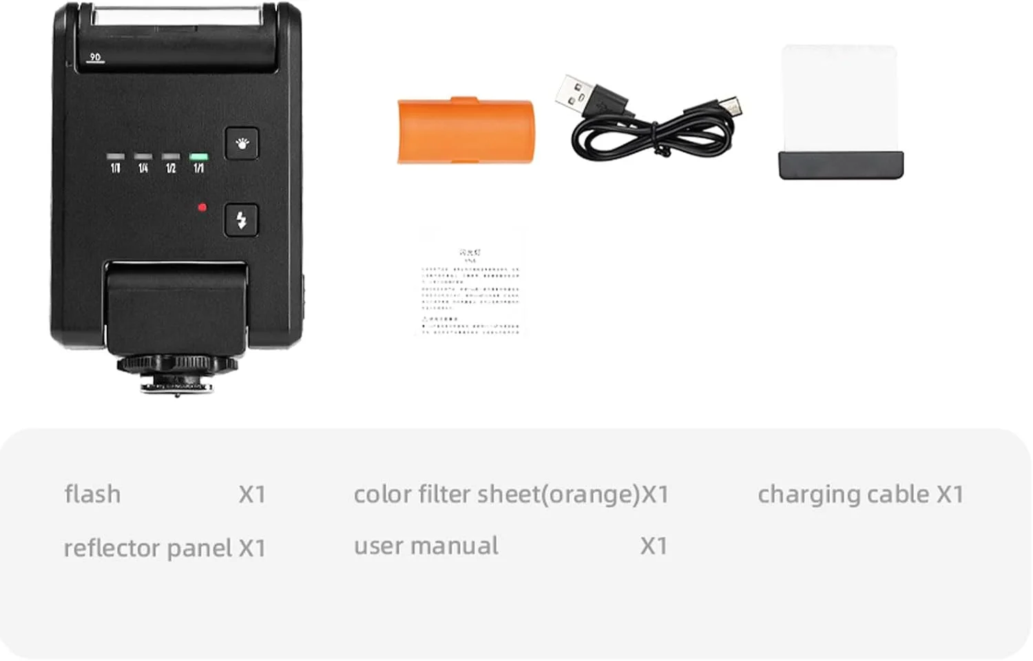 فلاش کوچک کفشکی Jiawu YN6 با طراحی چندمنظوره، فلاش دستی، چرخش 105 درجه، فلاش دوربین دیجیتال قابل حمل و بادوام، قابل شارژ (مشکی)