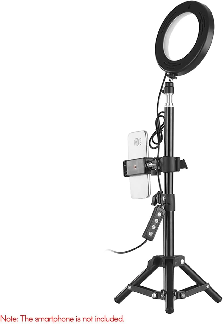 نور حلقه ای LED قابل حمل رومیزی برای سلفی با پایه سه پایه، کنترل از راه دور بی سیم، نگهدارنده تلفن همراه، کیت نور حلقه ای دوربین، 3 حالت روشنایی قابل تنظیم برای ویدیوهای یوتیوب، پخش زنده، آرایش، تلفن های هوشمند