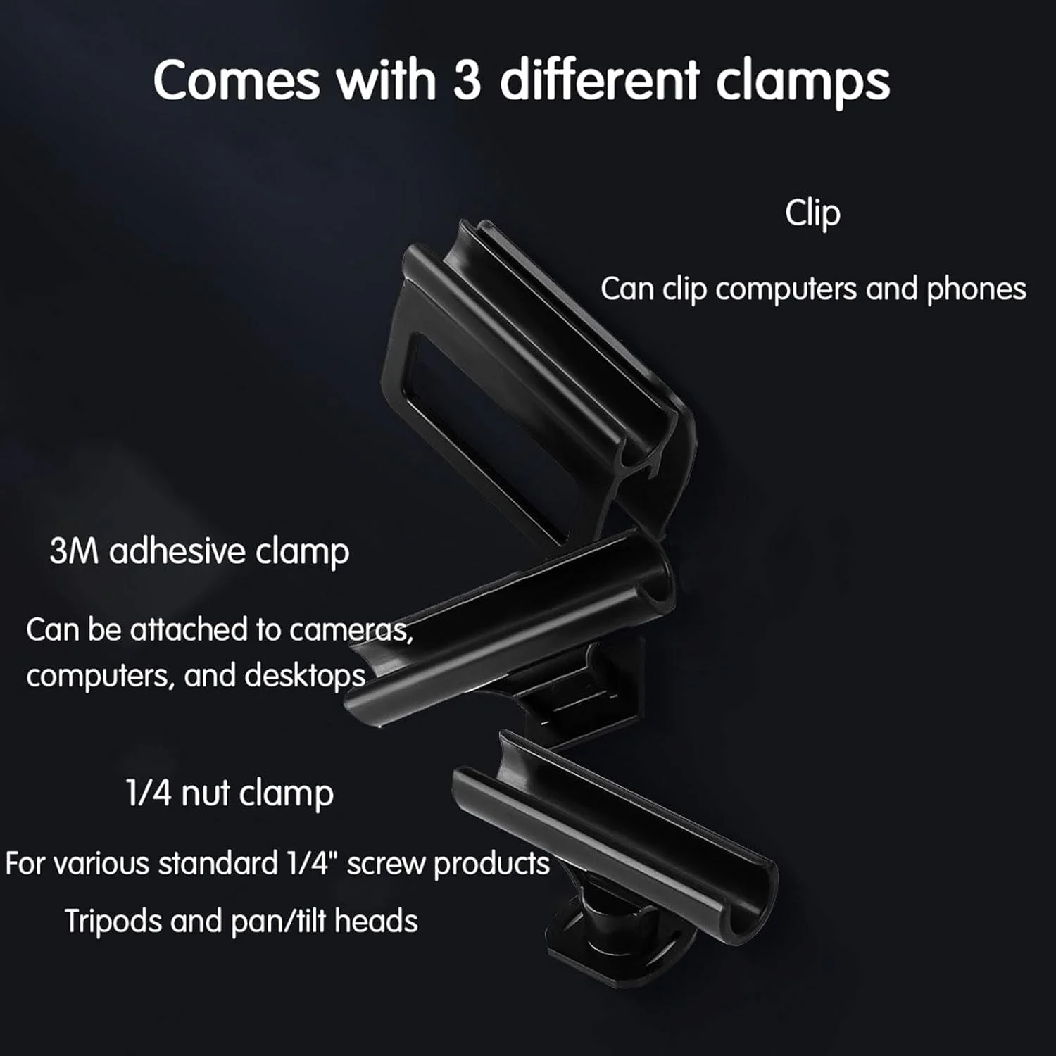 نور سلفی LED قابل تنظیم، نور سلفی قابل حمل LED، شارژ USB، گیره های متنوع، 3 حالت نور، گیره برای تلفن/لپ تاپ/دوربین، برای ویدئو، عکاسی، پخش زنده، سلفی