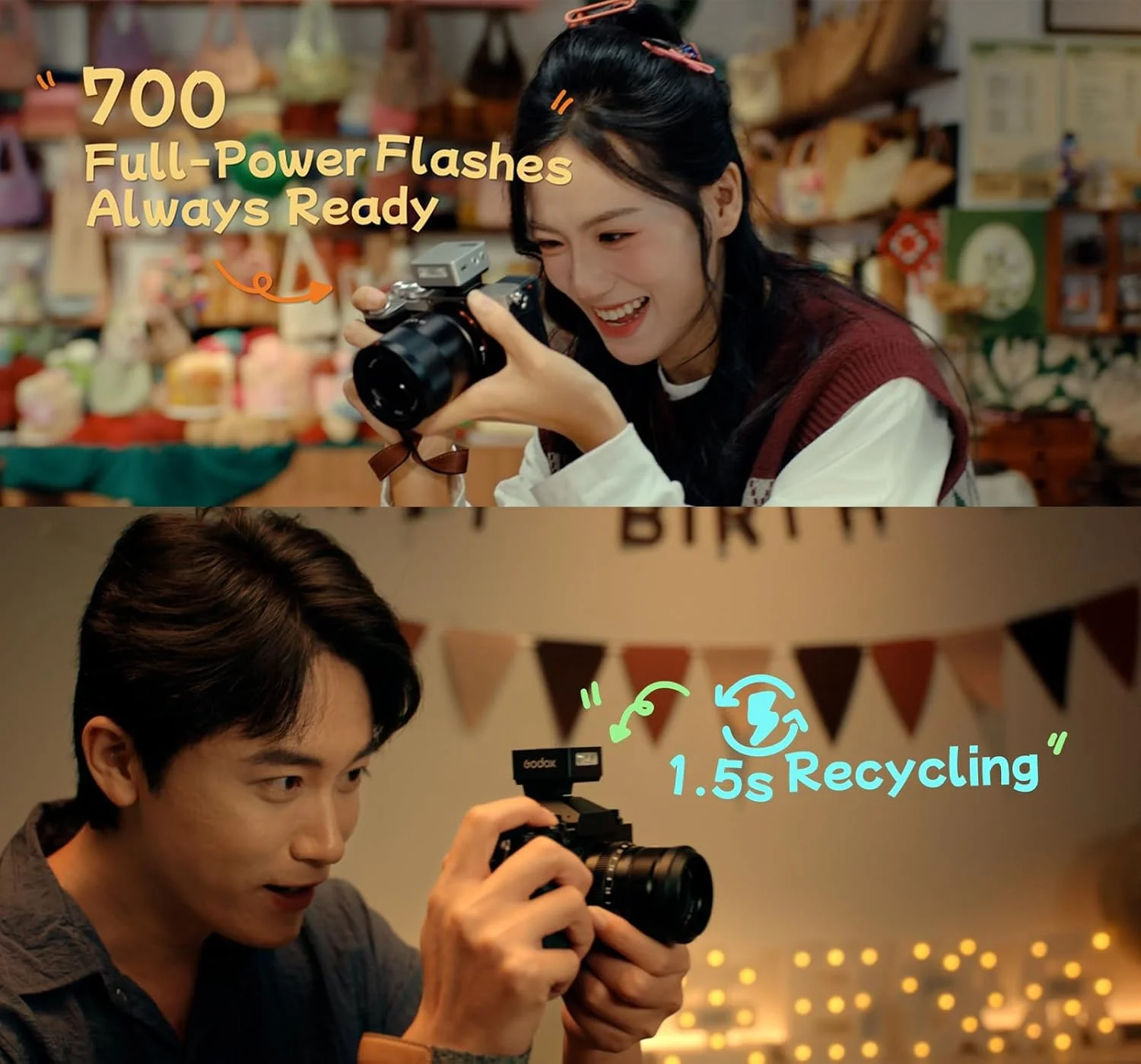 فلاش کوچک گودکس IT20 S برای سونی، فلاش دوربین کوچک گودکس iT20S IT20 S، حالت های TTL/دستی، باتری 7.4 ولت 300 میلی آمپر ساعت، بازیافت 1.5 ثانیه، با افزایش ±⅓، تحریک هات شو، شامل پخش کننده/فیلتر رنگی (نقره ای)