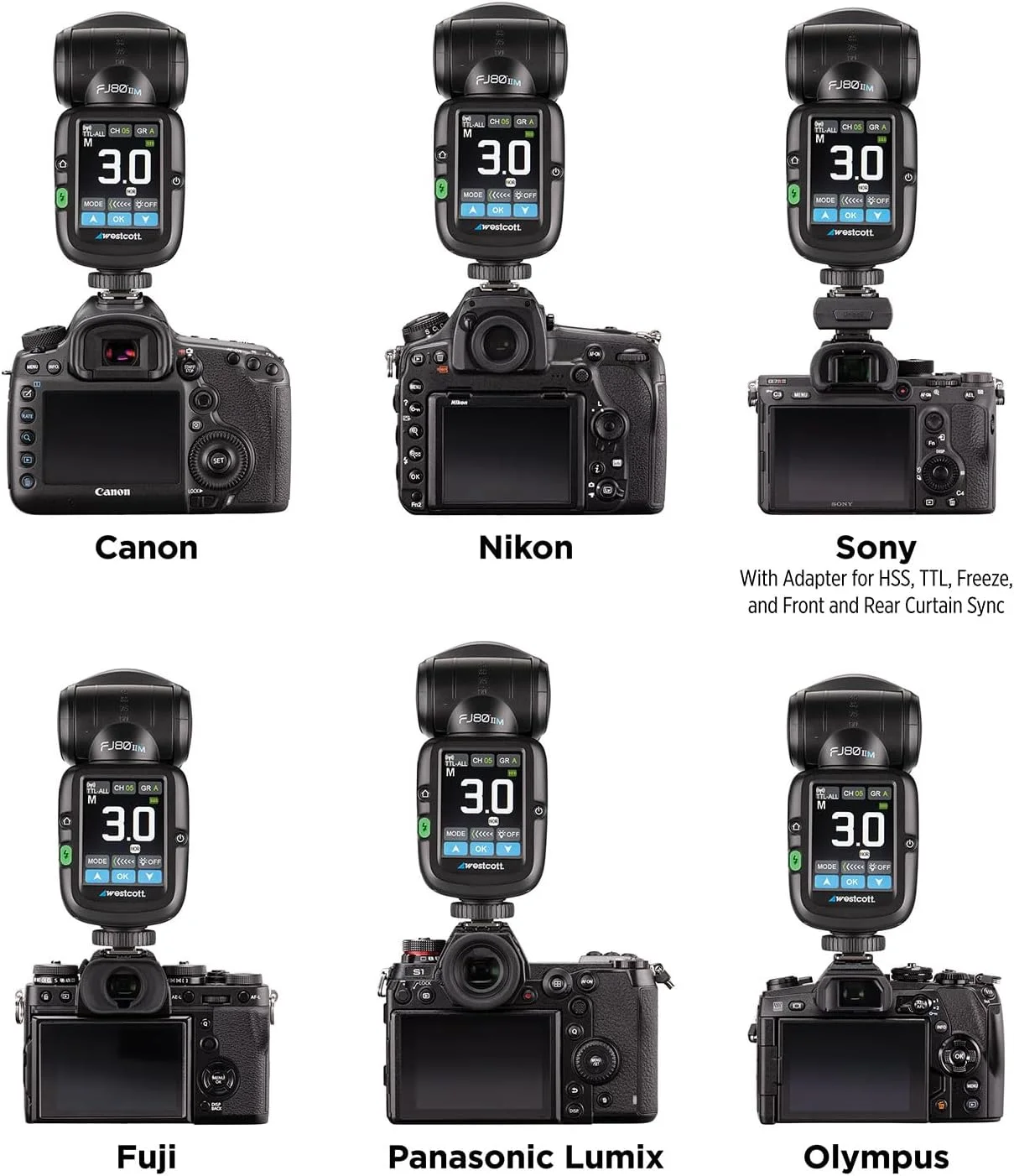 فلاش اسپیدلایت لمسی یونیورسال 80Ws وستکات FJ80 II - TTL و دستی برای فلاش روی دوربین و خارج از دوربین (چند برند)