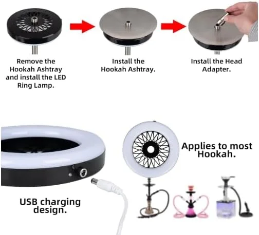حلقه نور ال ای دی قلیان، نور چند رنگ جادویی برای قلیان (15 سانتی متر)