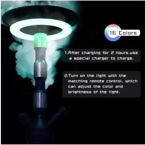 حلقه نور ال ای دی قلیان، نور چند رنگ جادویی برای قلیان (15 سانتی متر)