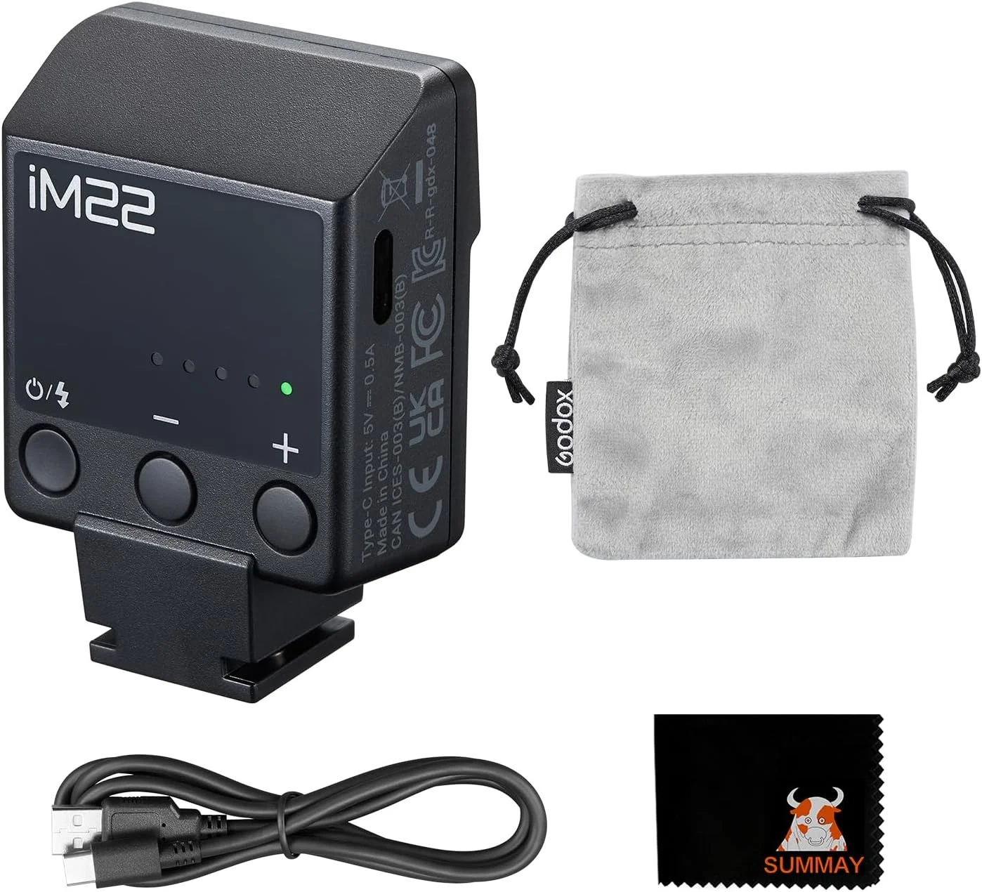 فلاش کوچک گودکس iM22، 5 سطح قدرت فلاش، عدد راهنمای 15، جمع و جور و قابل حمل برای عکاسی پرتره در فضای باز