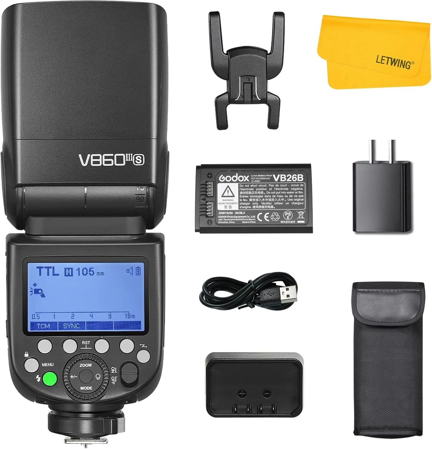 فلاش گودکس V860III V860III-S برای سونی، فلاش TTL سونی 1/8000s HSS Speedlite، باتری لیتیوم-یون قابل شارژ، لامپ مدلینگ LED 10 سطحی، فلاش اسپیدلایت بی سیم 2.4G سازگار برای دوربین سونی