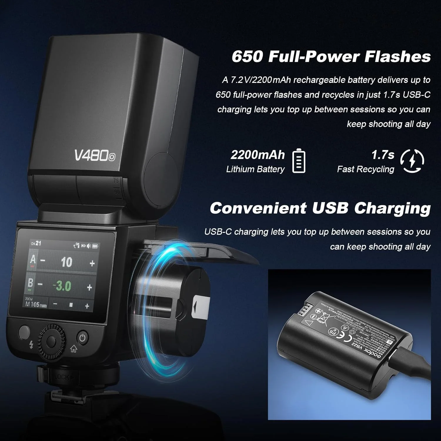 فلاش گودوکس v480 برای دوربین (مناسب المپوس)