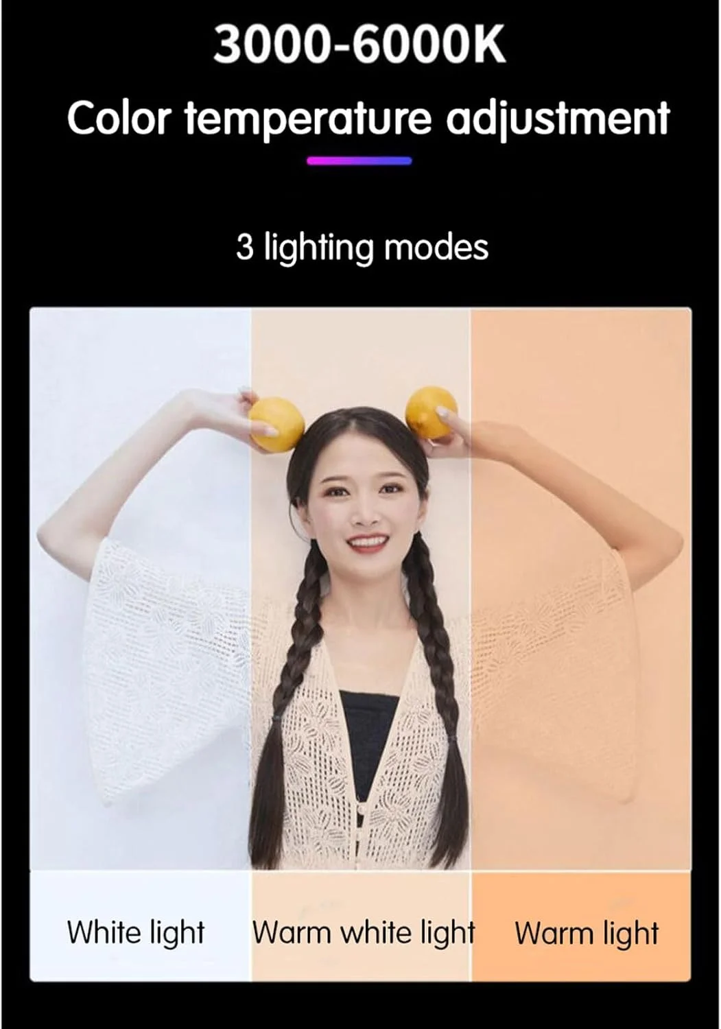 نور پرکننده رومیزی، نور سلفی با قابلیت تنظیم نور، با پایه سه پایه، نور تمام رنگی RGB، قابل شارژ، چرخان، برای پخش زنده، فیلمبرداری ویدئویی، آرایش، سلفی