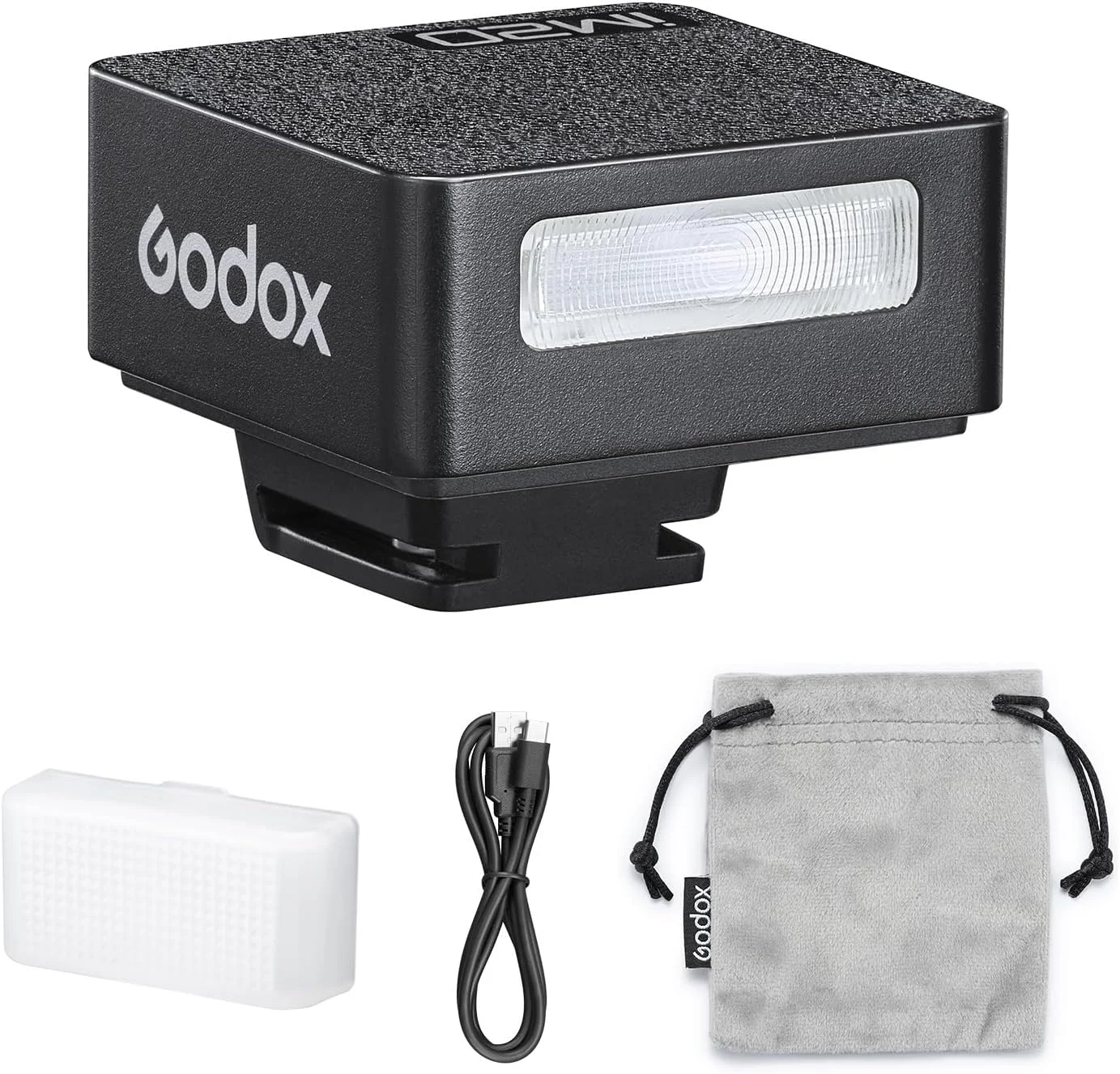 فلاش کوچک گودکس iM20 به همراه دیفیوزر سفید iM20DF - رنگ مشکی