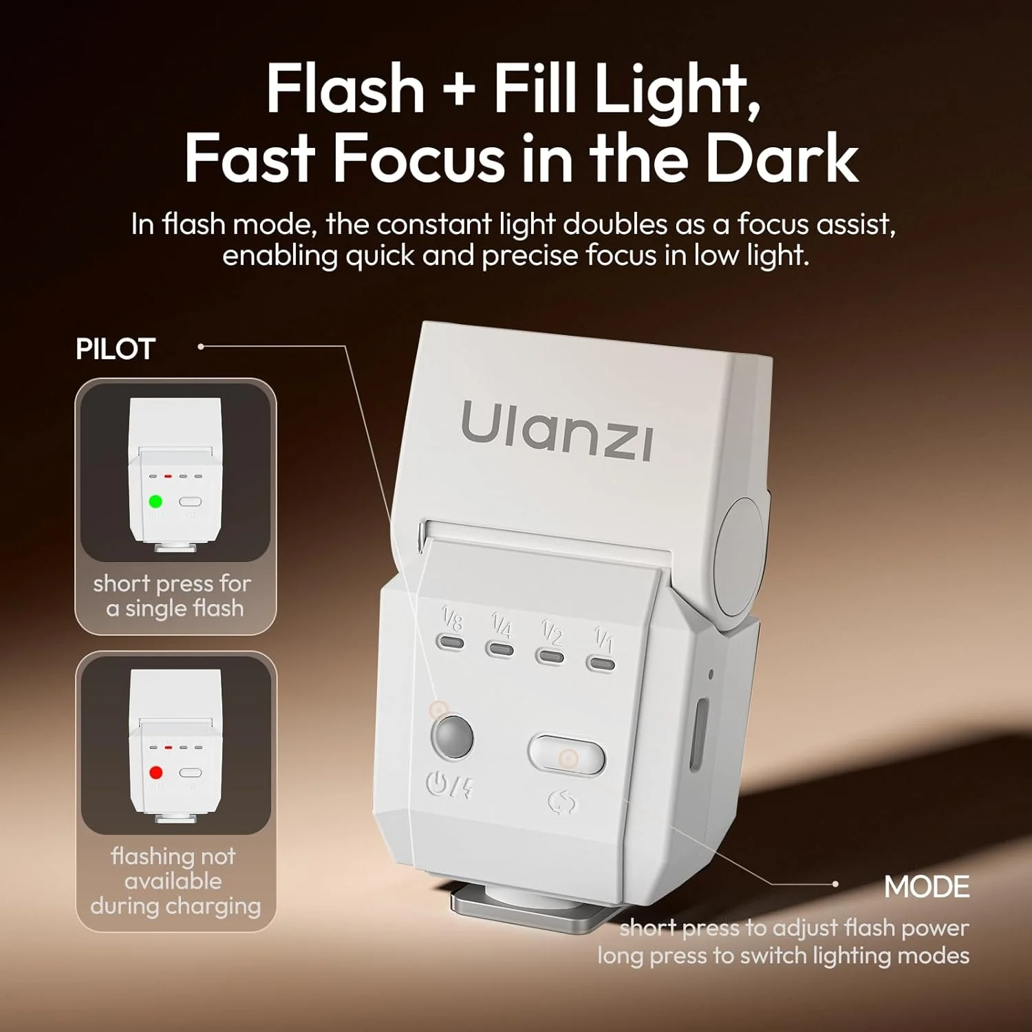 فلاش اکسترنال کوچک دوربین ULANZI SL03 با نور ویدئو، GN8 6500K، زاویه قابل تنظیم 90 درجه، سازگار با دوربین های DSLR سونی، 4 سطح قدرت، مانت هات شو تکی یونیورسال فلاش اکسترنال کوچک دوربین ULANZI SL03 با نور ویدئو، GN8 6500K، زاویه قابل تنظیم 90 درجه، سازگار با دوربین های DSLR سونی، 4 سطح قدرت، مانت هات شو تکی یونیورسال