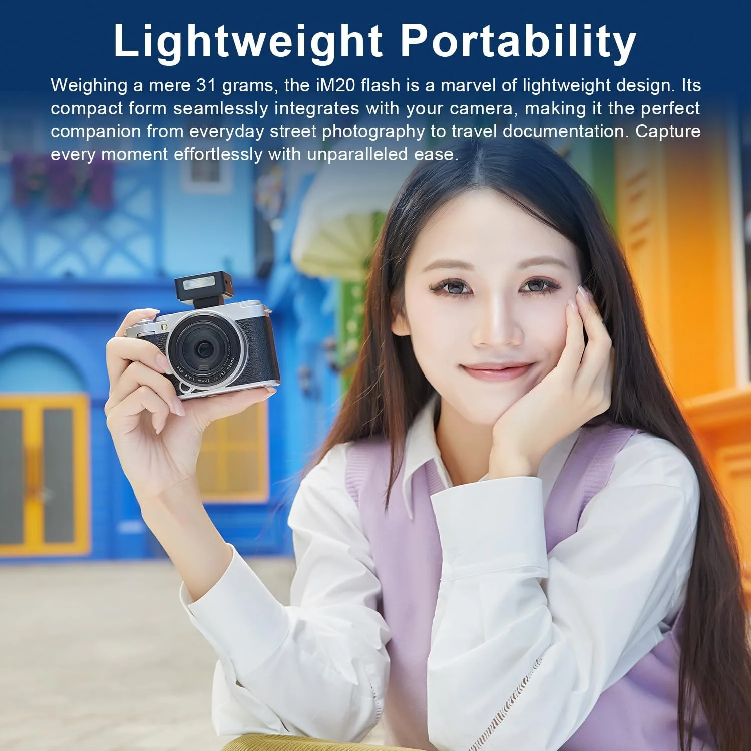 فلاش کوچک گودکس iM20 به همراه دیفیوزر سفید iM20DF - رنگ مشکی