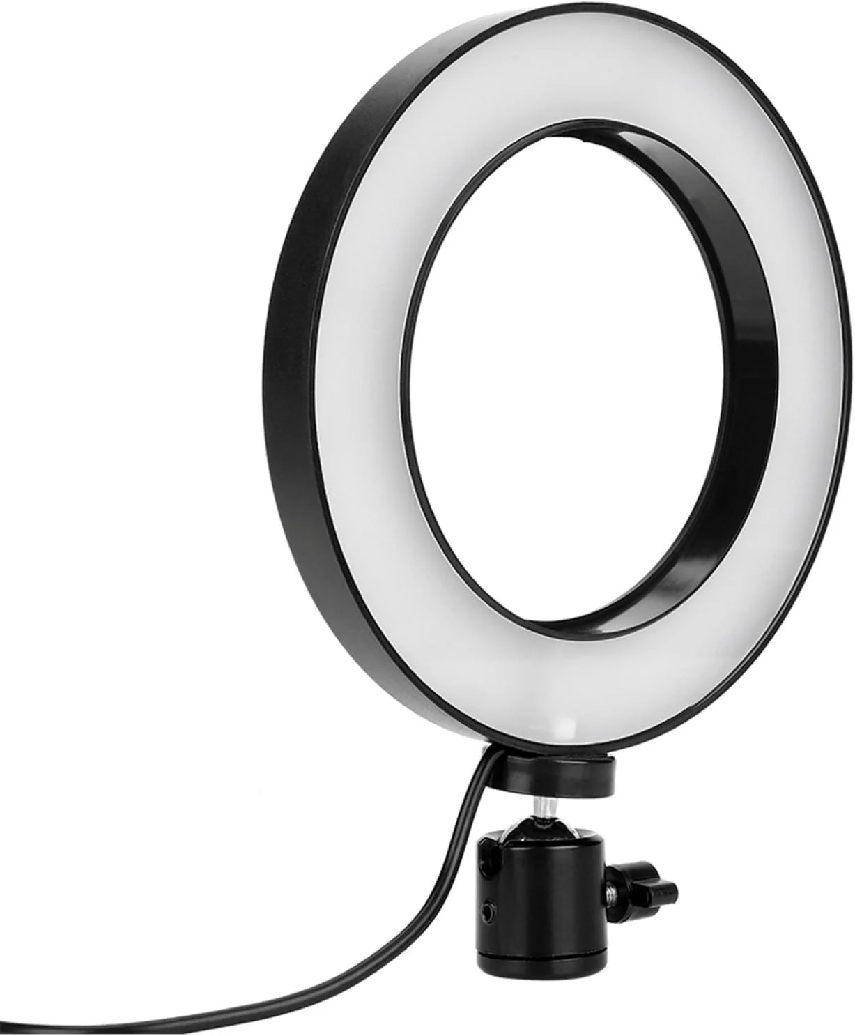 کیت نور حلقه ای، کیت ویدئویی LED عکاسی 6 اینچی با 10 سطح نور قابل تنظیم، نور پرکننده USB 3 رنگ برای پادکست، ویدئوی زنده، چت ویدئویی، سلفی، آرایش، پرتره، عروسی