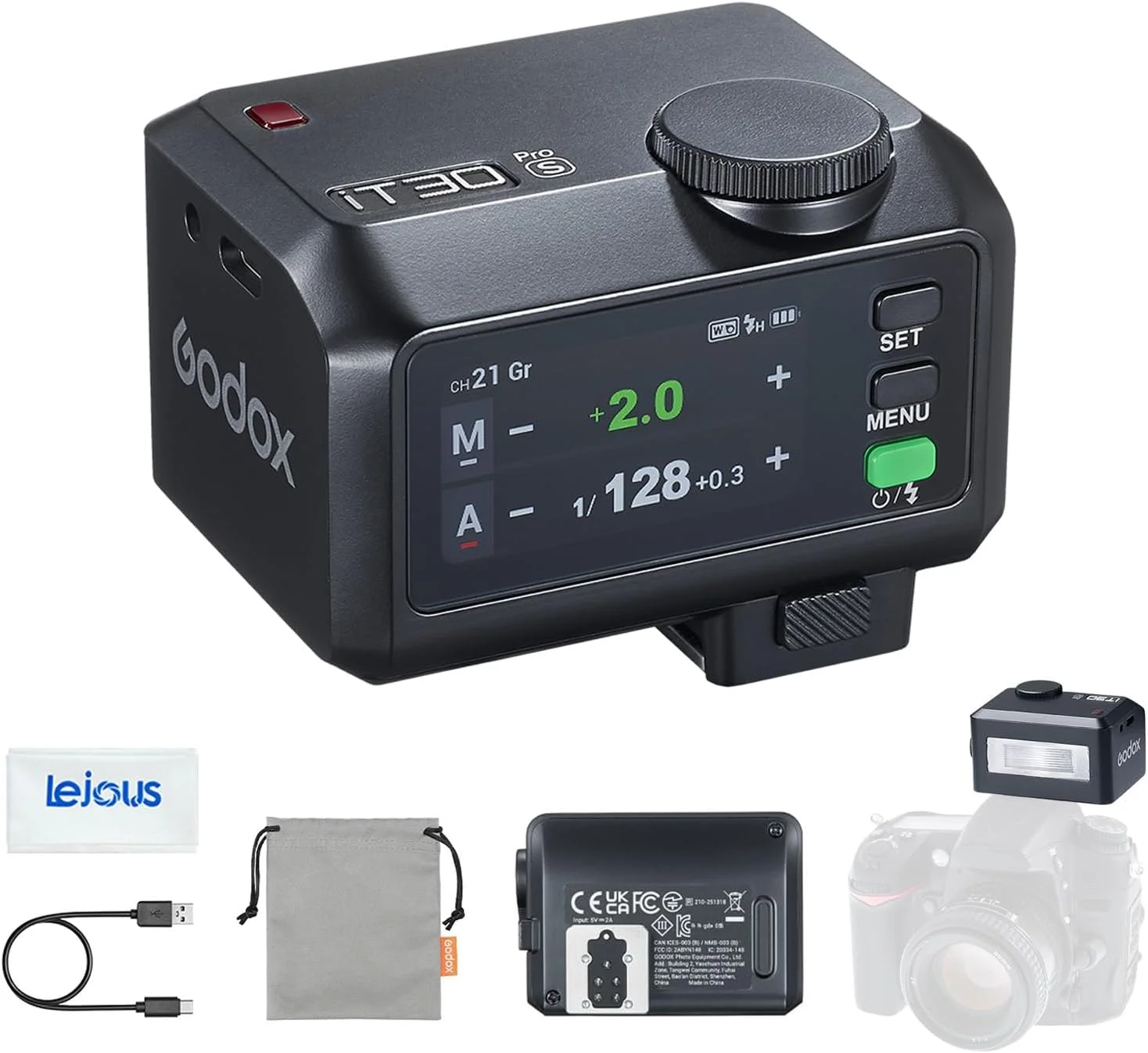 فلاش مینی TTL گودکس iT30Pro S برای سونی، صفحه لمسی 2.4G 1/8000s HSS، باتری داخلی سازگار با دوربین های سونی