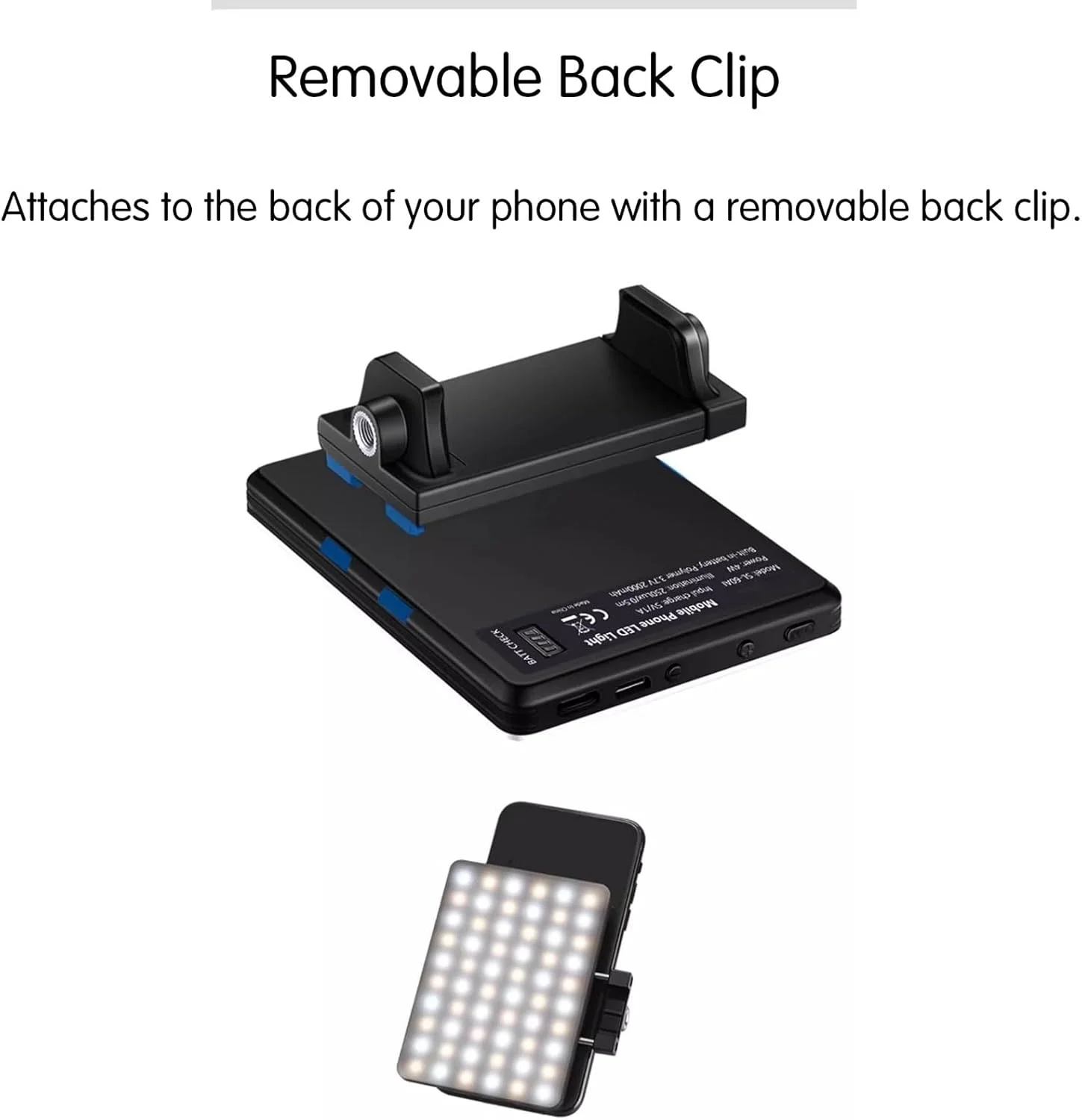 نور سلفی LED قابل حمل، نور سلفی با قابلیت تنظیم نور، نورپردازی چرخشی، گیره قابل شارژ برای تلفن/لپ تاپ، برای ویدیو، عکاسی، پخش زنده، سلفی