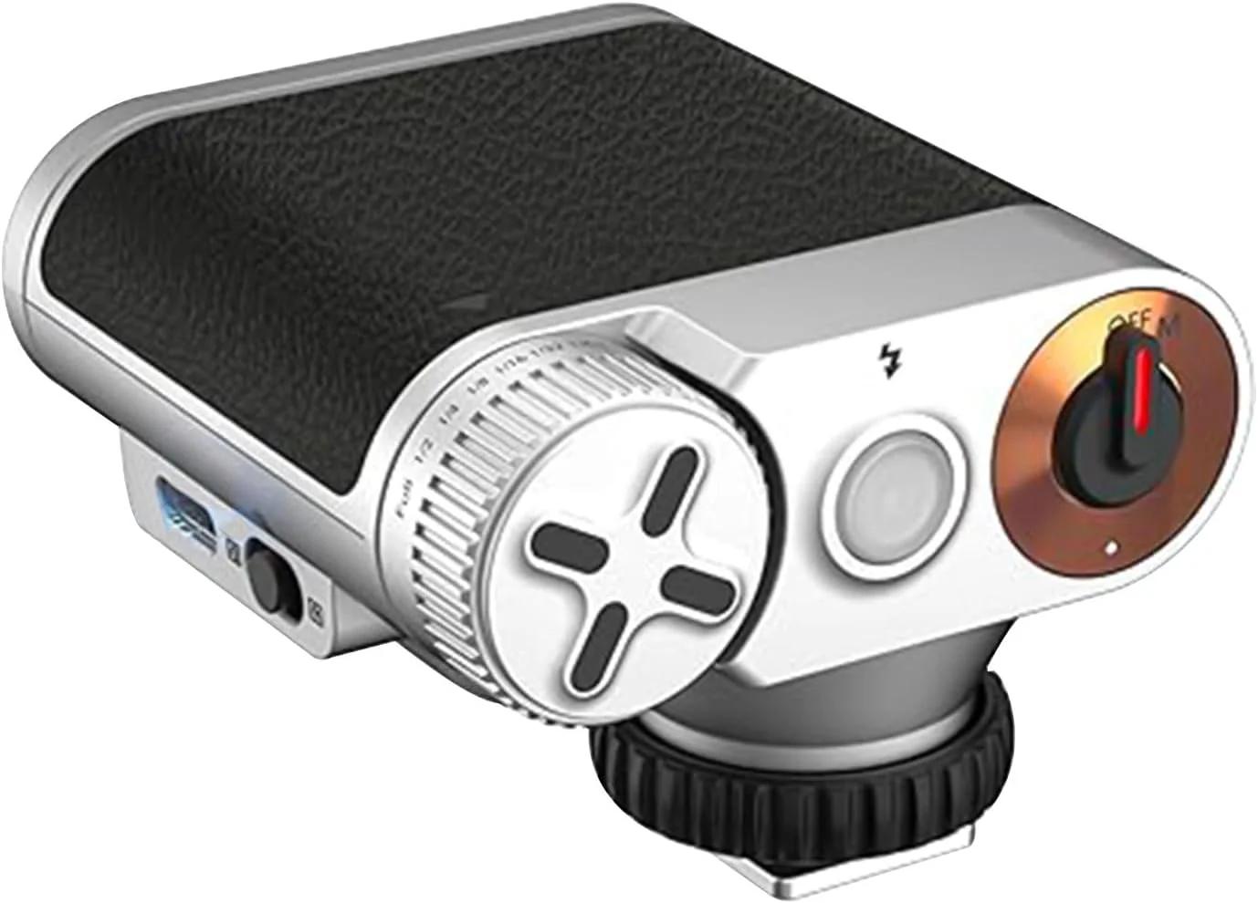 فلاش رترو 24W برای دوربین، فلاش مینی دوربین چرمی جمع و جور با بازیافت 0.2-1.5 ثانیه، 7 سطح قدرت، باتری USB C 1100mAh، حالت نوری S1 S2