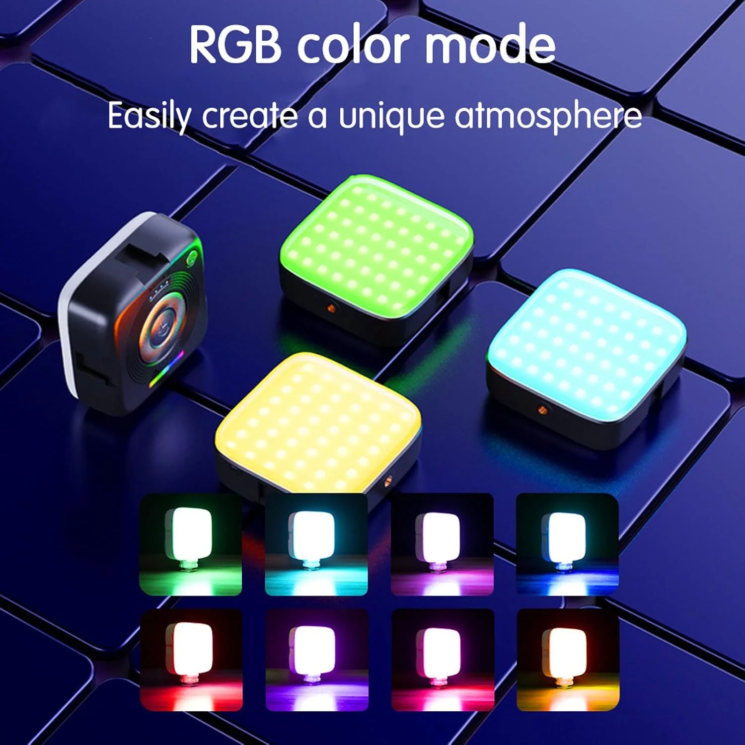 نور ویدئویی RGB مغناطیسی، نور LED برای فیلمبرداری، نور RGB تمام رنگی 360 درجه، قابل شارژ، گیره دار برای تلفن/لپ تاپ/دوربین، برای ویدئو، عکاسی، لایو، سلفی