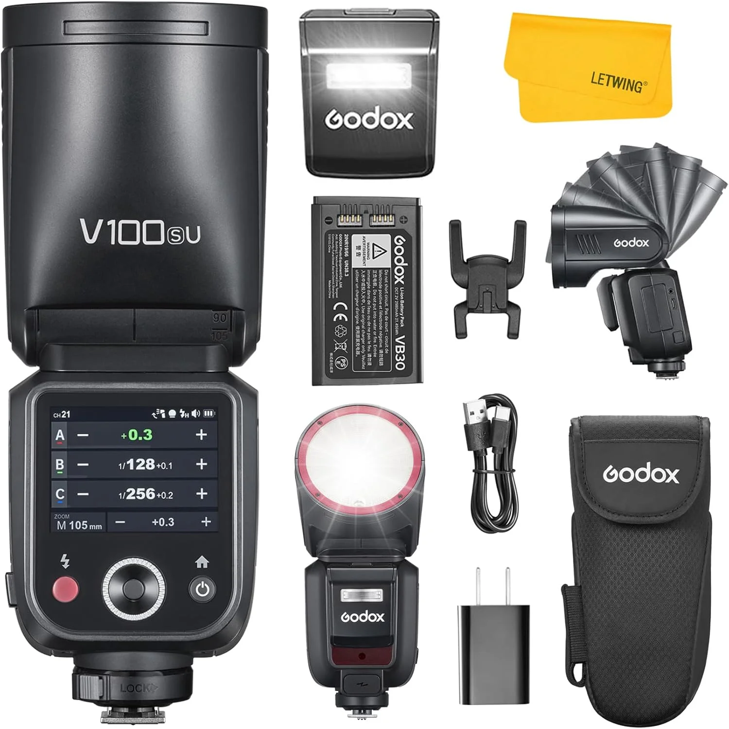 فلاش گودکس V100 S V100-S برای سونی، 100 وات TTL سونی Speedlite HSS 1/8000S، کنترل صفحه لمسی، باتری لیتیومی، 400 فلاش با قدرت کامل، فلاش خارجی بی سیم 2.4G برای عکاسی (نسخه ایالات متحده)