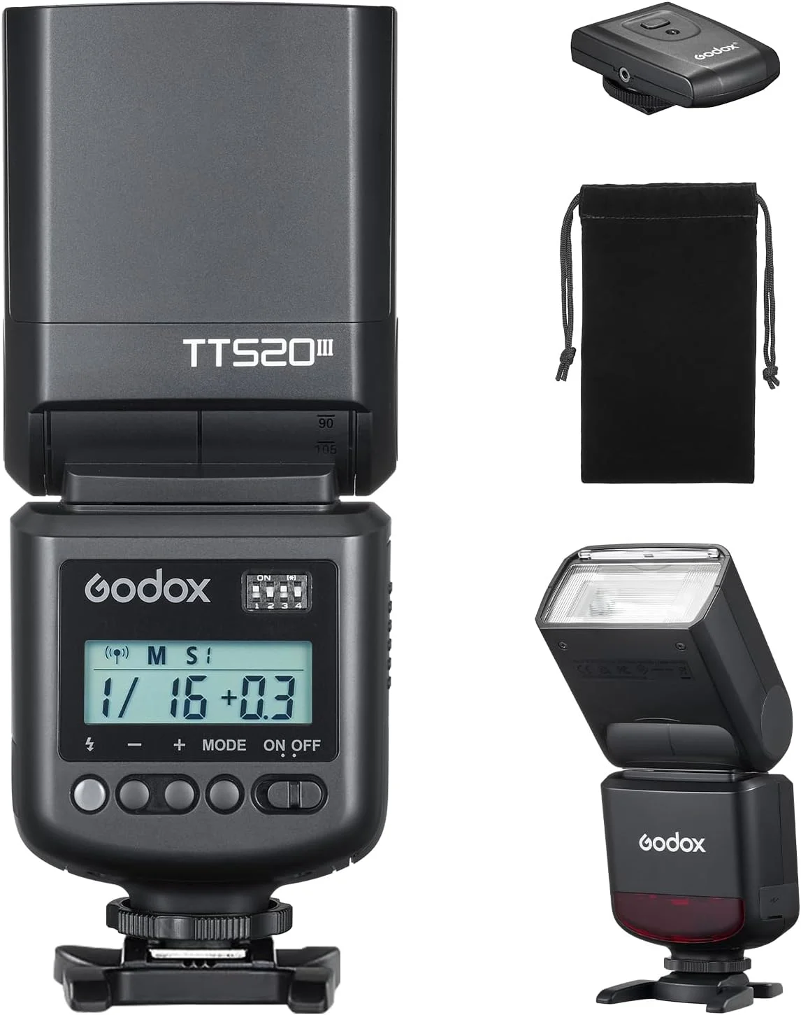 فلاش اسپیدلایت دوربین گودکس TT520III Thinklite Digital GN33 با کنترل نوری S1/S2 و طراحی کفشک تک اتصالی