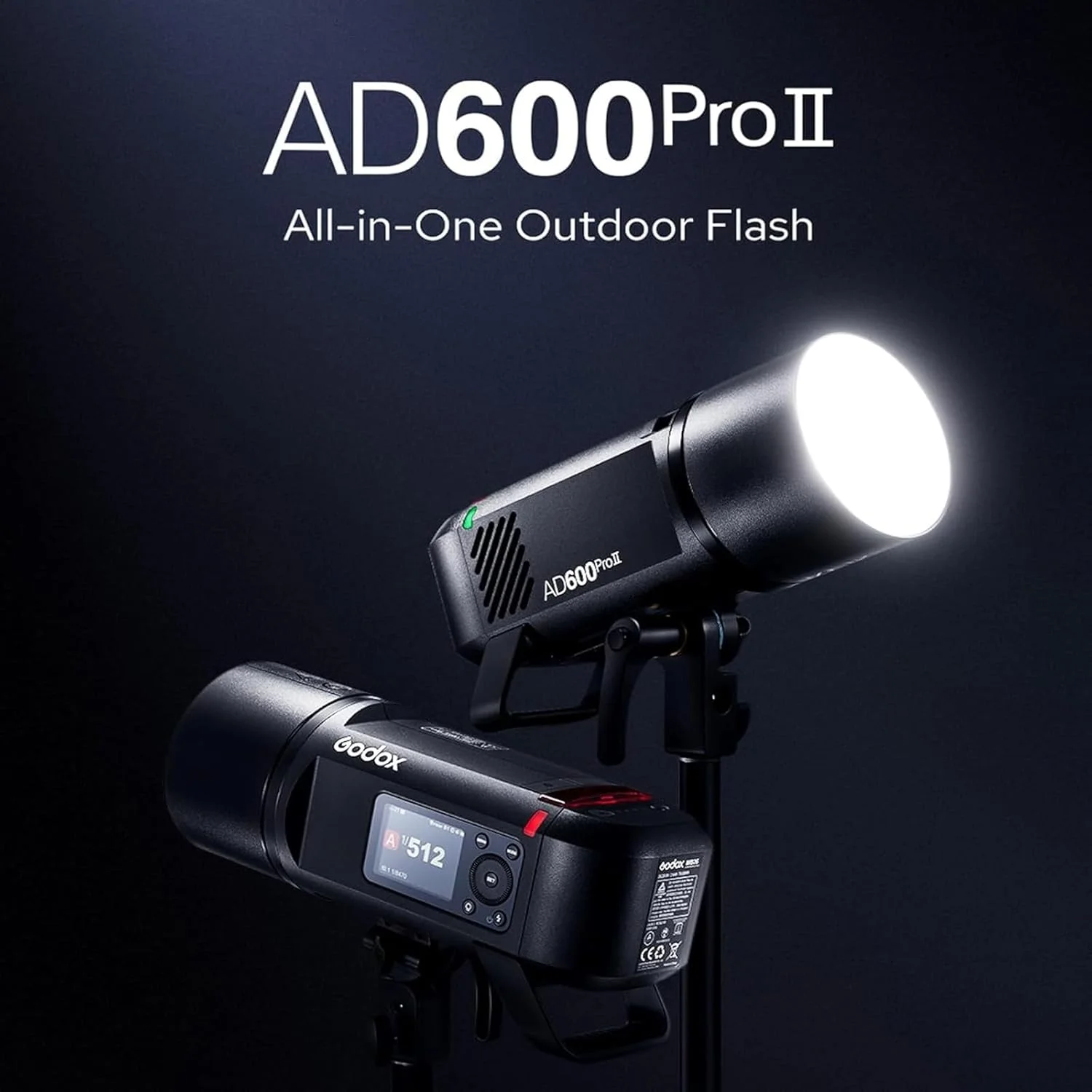 فلاش استودیویی پرتابل گودکس AD600 Pro II 600Ws G87 با نور مدلینگ LED دو رنگ 40 واتی، زمان بازیافت 0.01 تا 0.9 ثانیه و سیستم TTL 2.4G HSS 1/8000 فلاش استودیویی پرتابل گودکس AD600 Pro II 600Ws G87 با نور مدلینگ LED دو رنگ 40 واتی، زمان بازیافت 0.01 تا 0.9 ثانیه و سیستم TTL 2.4G HSS 1/8000