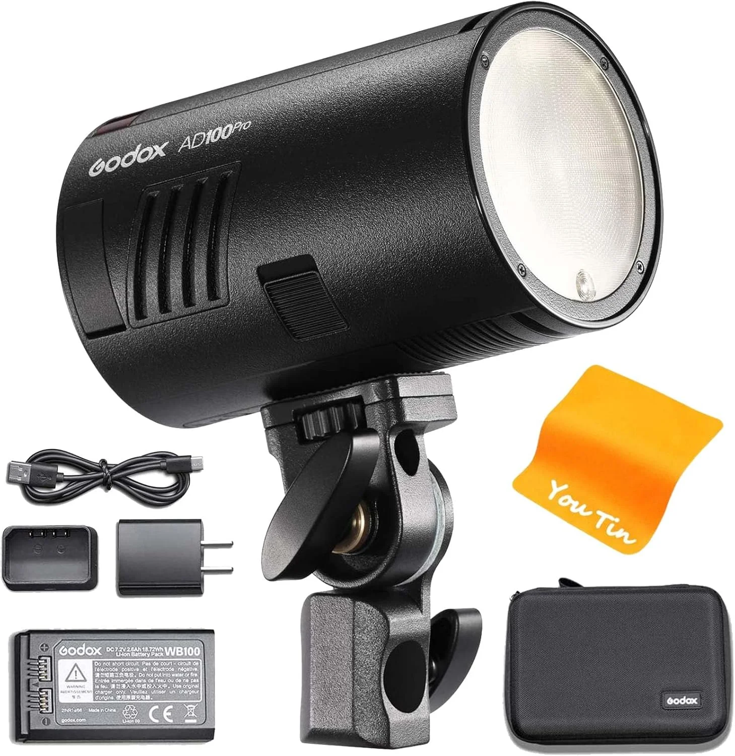 فلاش جیبی گودکس AD100Pro 100Ws TTL 2.4G HSS 1/8000s، باتری لیتیومی 7.2V/2600mAh، 360 فلاش با قدرت کامل، بازیافت 0.01-1.5 ثانیه