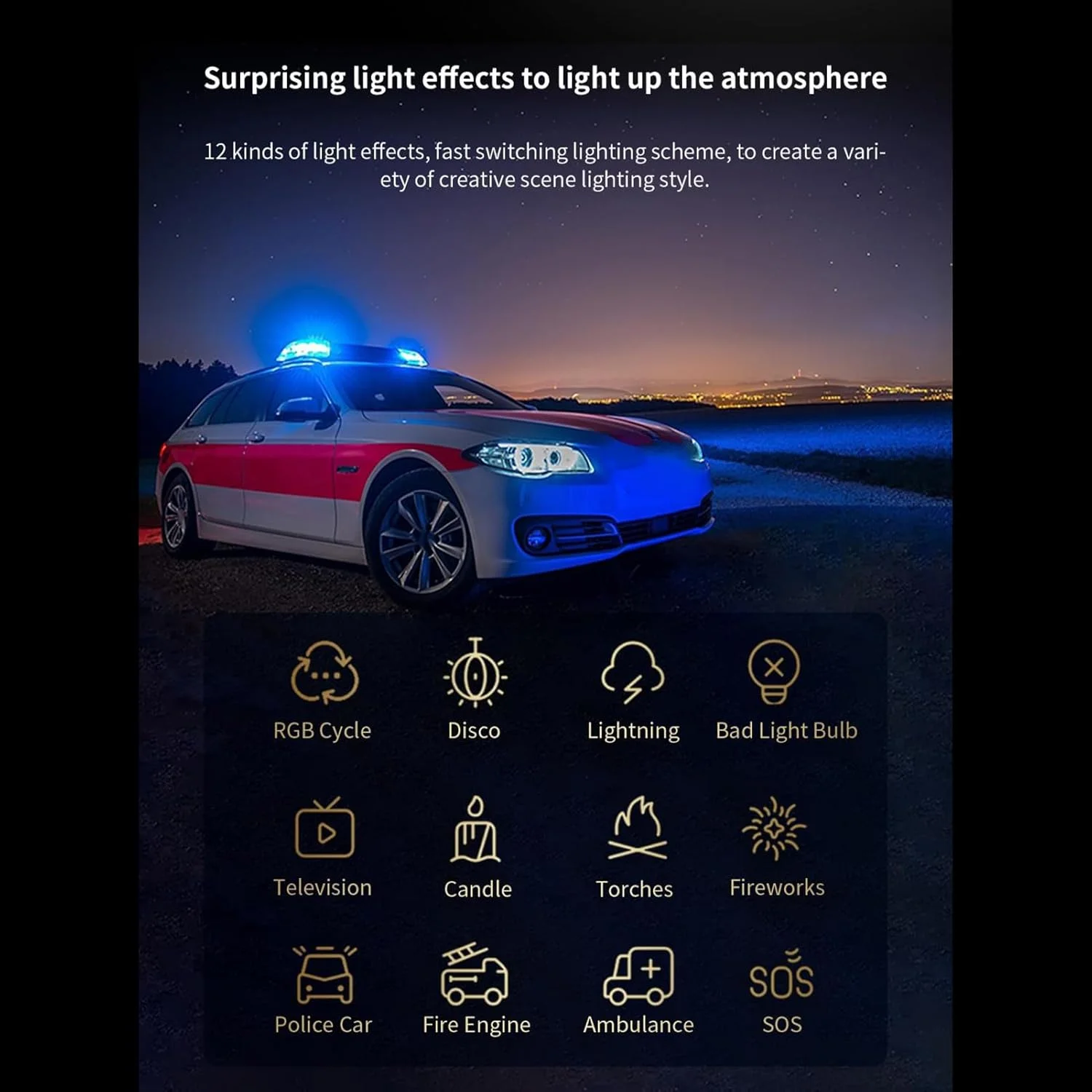 نور ویدیویی عمومی، نورپردازی قابل حمل برای عکاسی، جلوه های نوری FX، RGB 100 تا 240 ولت، کنترل از راه دور با اپلیکیشن، 80 وات با صفحه نمایش LCD برای پخش زنده (دوشاخه UK)