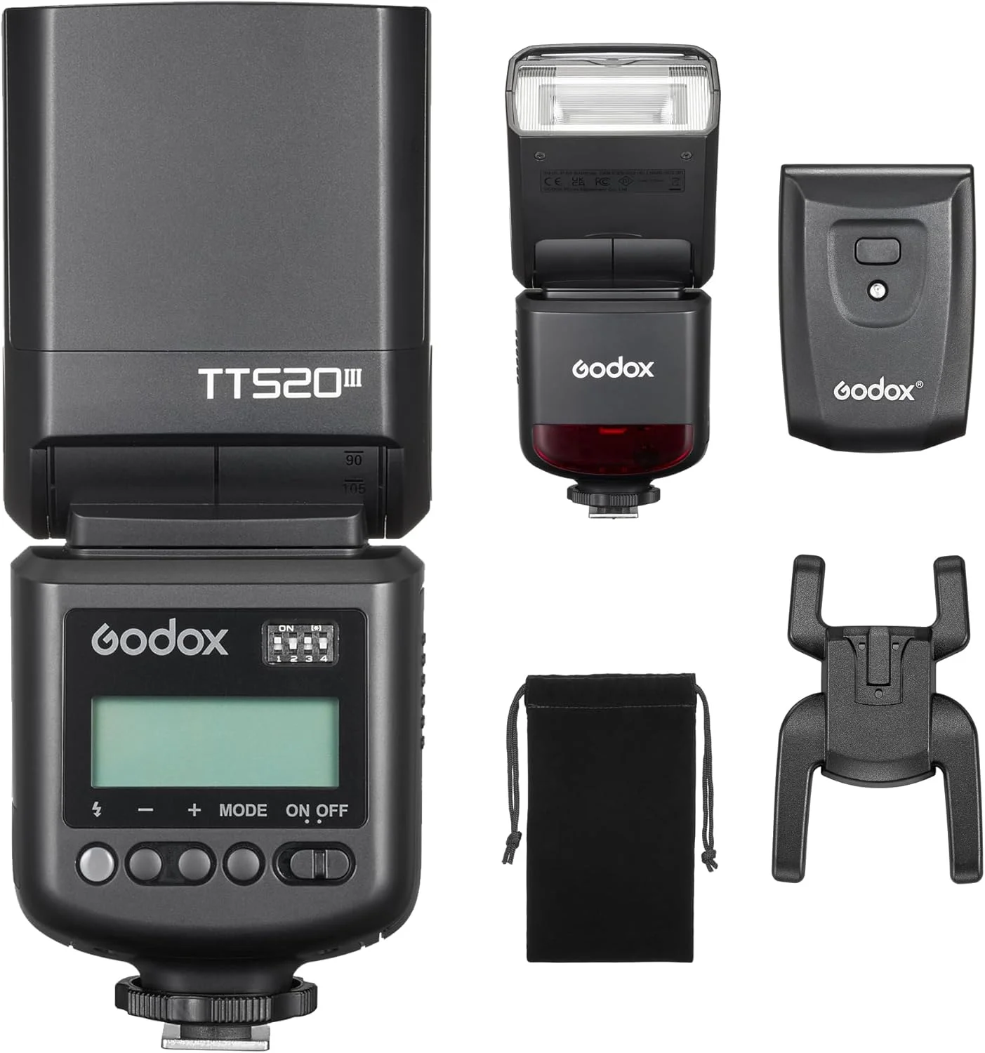 فلاش دوربین GODOX TT520 III یونیورسال اسپیدلایت با فرستنده تریگر وایرلس RT برای دوربین های DSLR سونی کانن نیکون پنتاکس المپوس فوجی پاناسونیک با هات شو