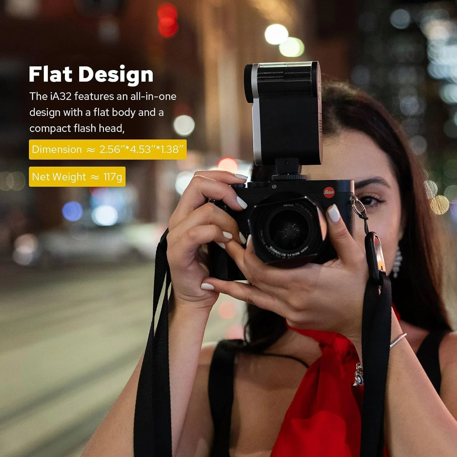 فلاش دوربین iA32، فلاش جیبی با اندازه جمع و جور، زاویه قابل تنظیم GN15 با 8 سطح قدرت فلاش CCT 6200K±200K برای دوربین‌های Can-on/So-ny/Fuj-ifilm/Ni-kon/Pan-asonic با هات شو تک کنتاکت