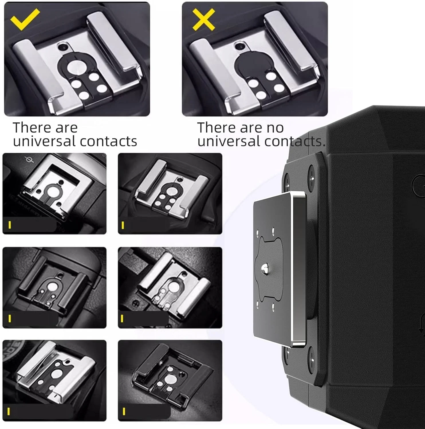 فلاش دوربین میکرو Nurnesy GN8-6500K CRI97 چراغ قوه خارجی DSLR با پایه هات شو - نور پرکننده جهانی قابل حمل برای عکاسی دیجیتال