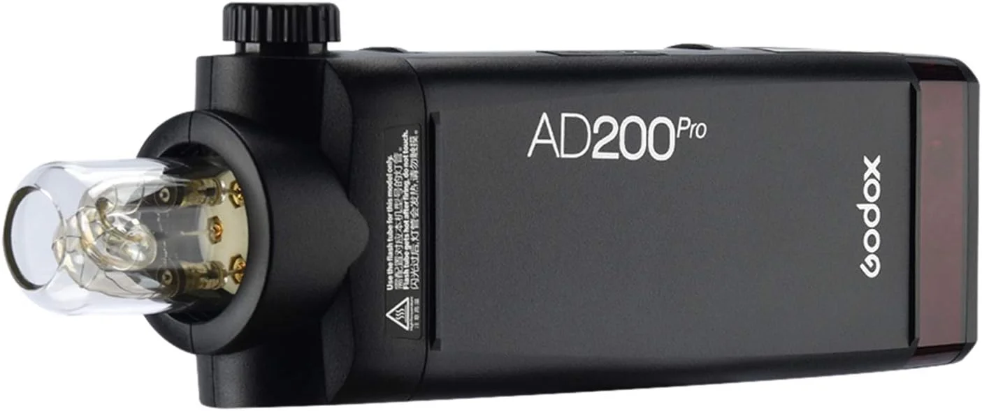 فلاش جیبی قابل حمل GODOX AD200Pro TTL با سر فلاش قابل تعویض Speedlite/Bare Bulb GN52 GN60، 200 وات برای نیکون، WIN-D6932EU