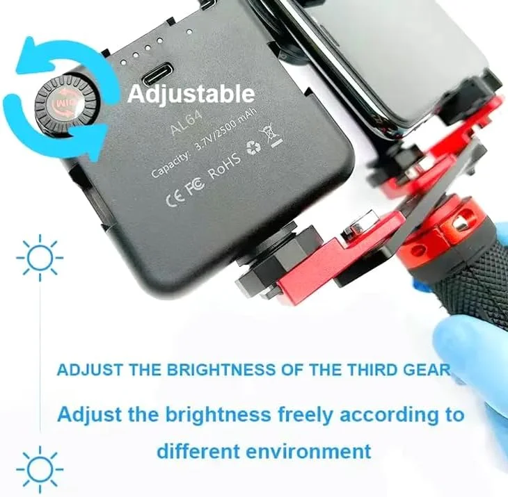 نور عکاسی دندانپزشکی، نور پرکننده دوربین تلفن همراه دهانی، کیت عکاسی دندانپزشکی، دمای رنگ قابل تنظیم 3000-6000K، برای کلینیک های دندانپزشکی، عکاسی جواهرات تاتو