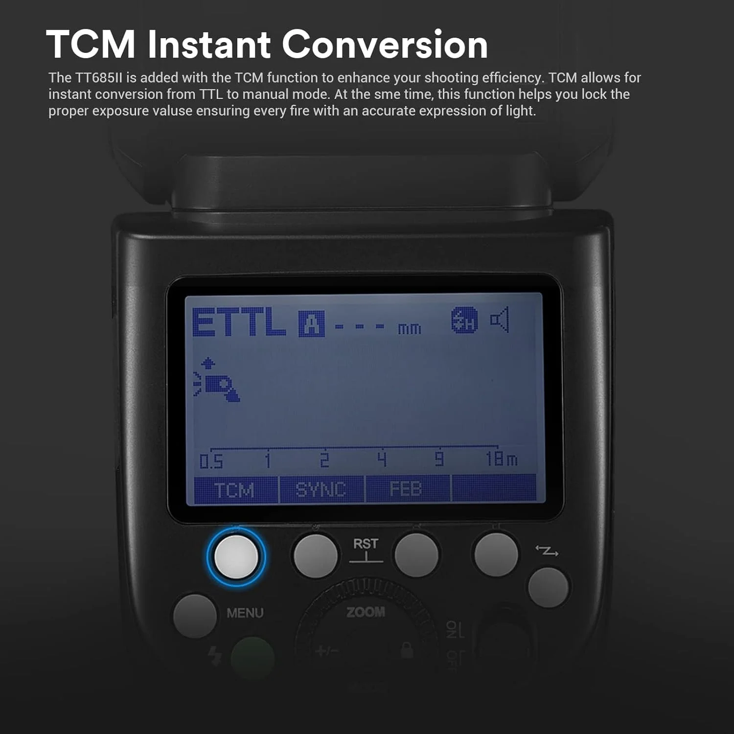 فلاش اسپیدلایت گودکس TT685II-C TTL برای دوربین‌های کانن، E-TTL 2.4G بی‌سیم پرسرعت HSS 1/8000S GN60 سازگار با دوربین‌های کانن EOS - TT685IIC