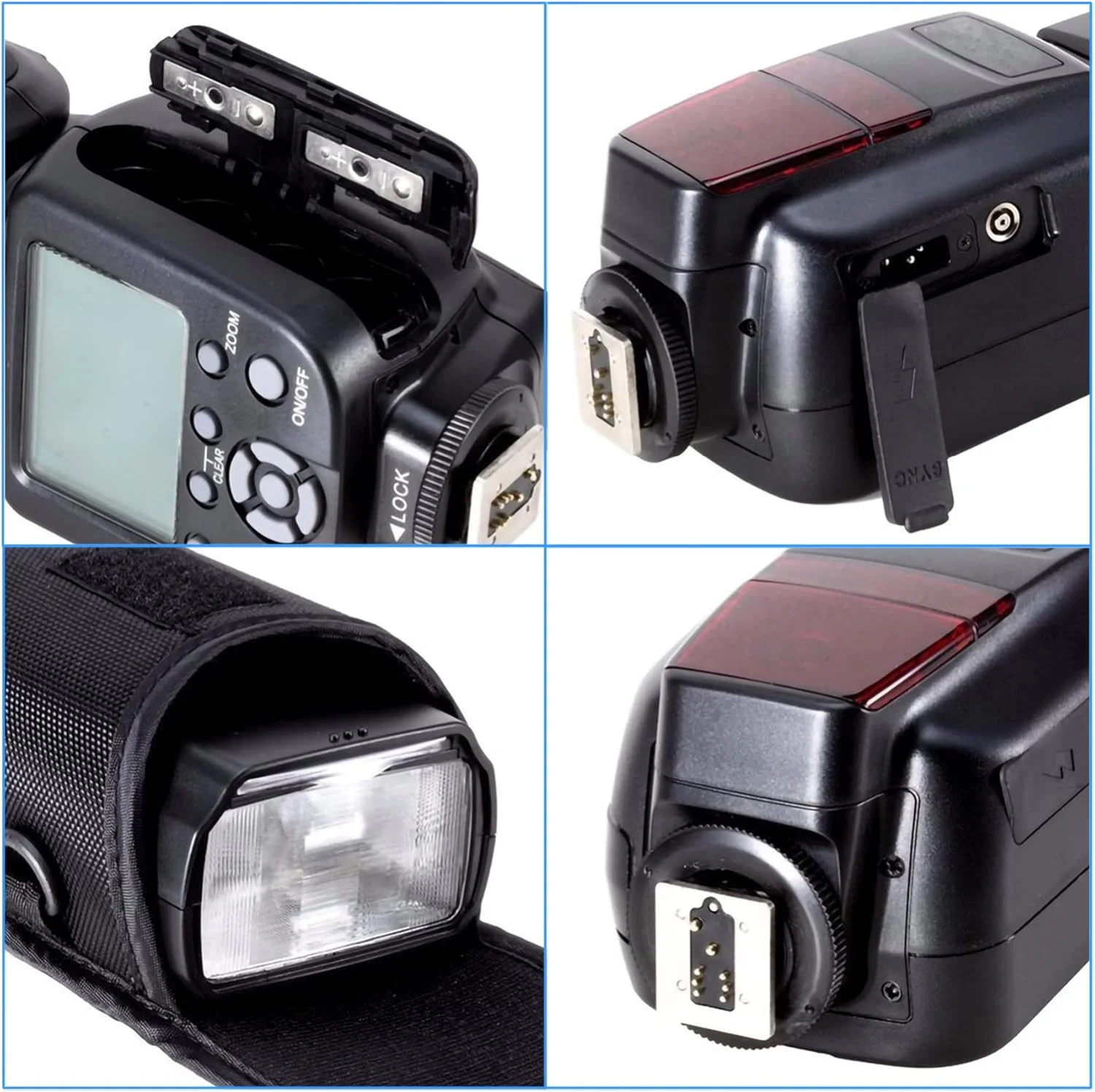 فلاش بی سیم COOPIC CF600EX با صفحه نمایش LCD، سرعت 1/8000 ثانیه HSS GN58 5500K Master TTL، سازگار با تمام دوربین های CANON NIKON.