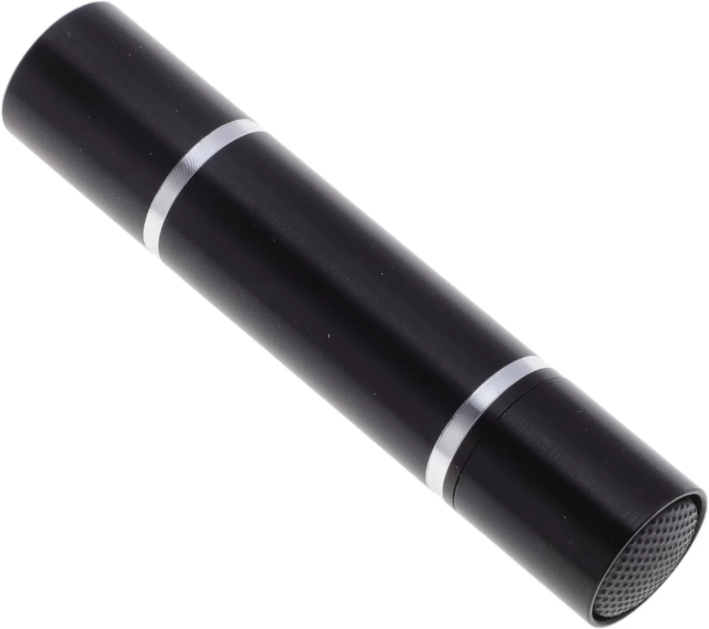 یک عدد چراغ قوه حلقه نقره ای استوانه ای، باتری قلمی AA، ال ای دی با لومن بالا، آلیاژ آلومینیوم مشکی، 9.4x1.9x1.9 سانتی متر یک عدد چراغ قوه حلقه نقره ای استوانه ای، باتری قلمی AA، ال ای دی با لومن بالا، آلیاژ آلومینیوم مشکی، 9.4x1.9x1.9 سانتی متر