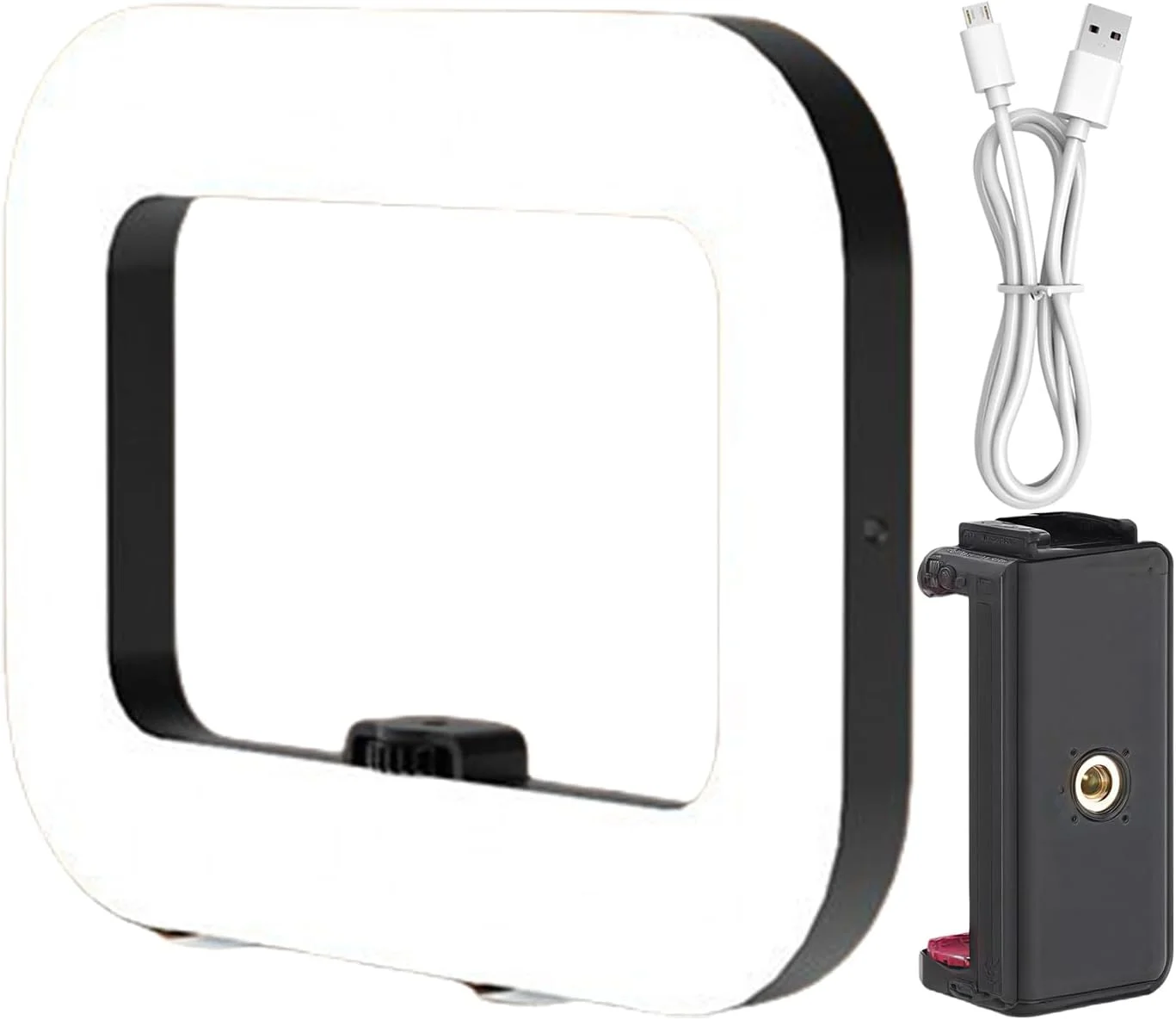 نور حلقه ای قابل حمل شارژی – نور پرکننده دو رنگ قابل تنظیم برای ضبط ویدیو، نورهای پرکننده زیبایی دستی با پایه، نگهدارنده تلفن با لامپ برای عکاسی، دوربین، تلفن هوشمند، آرایش نور حلقه ای قابل حمل شارژی – نور پرکننده دو رنگ قابل تنظیم برای ضبط ویدیو، نورهای پرکننده زیبایی دستی با پایه، نگهدارنده تلفن با لامپ برای عکاسی، دوربین، تلفن هوشمند، آرایش