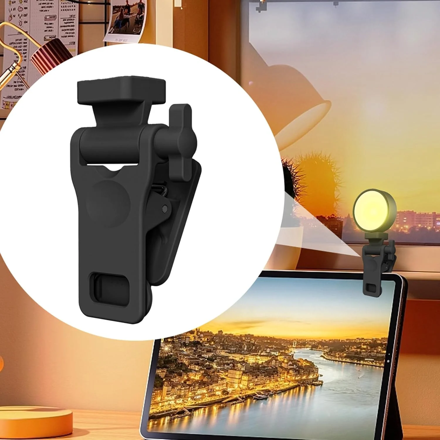 گیره نگهدارنده چراغ، گیره آداپتور دوربین مانیتور ضد لغزش، اتصال لامپ ال ای دی، پایه تلفن همراه قابل حمل با اتصال دهنده پیچ 1/4 اینچی برای سه پایه تلفن