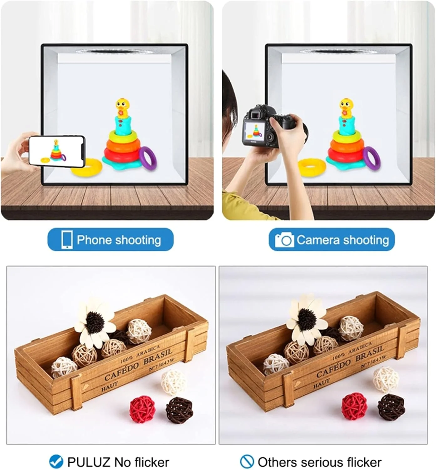 لایت باکس عکاسی تاشو قابل حمل 250 میلی متری Labymos، دارای 3 حالت نور و 10 سطح روشنایی، کنترل کابل USB با 6 کاغذ پس زمینه دو طرفه 12 رنگ لایت باکس عکاسی تاشو قابل حمل 250 میلی متری Labymos، دارای 3 حالت نور و 10 سطح روشنایی، کنترل کابل USB با 6 کاغذ پس زمینه دو طرفه 12 رنگ