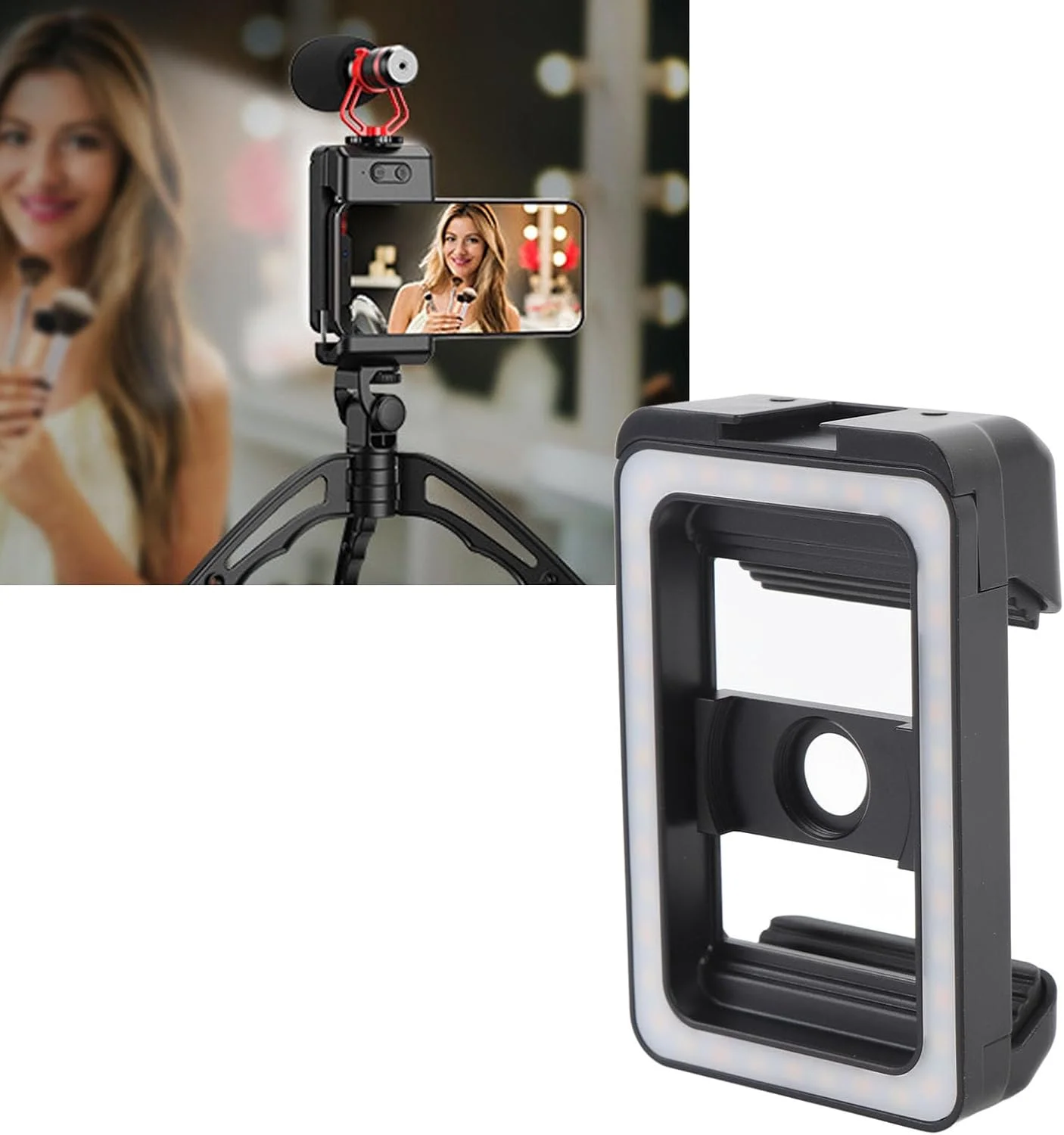 نور عکاسی موبایل، لنز سوپر ماکرو، نور ماکرو با رزوه 37mm+52mm با 32 LED، CRI 95+، 45 حالت، اتصالات برای لنز تلفن و دوربین نور عکاسی موبایل، لنز سوپر ماکرو، نور ماکرو با رزوه 37mm+52mm با 32 LED، CRI 95+، 45 حالت، اتصالات برای لنز تلفن و دوربین