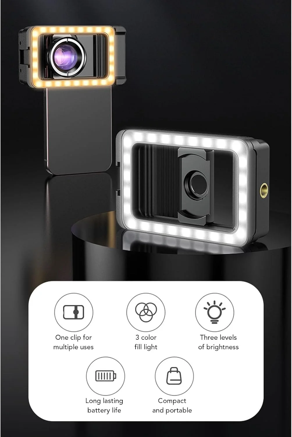 نور عکاسی موبایل، لنز سوپر ماکرو، نور ماکرو با رزوه 37mm+52mm با 32 LED، CRI 95+، 45 حالت، اتصالات برای لنز تلفن و دوربین نور عکاسی موبایل، لنز سوپر ماکرو، نور ماکرو با رزوه 37mm+52mm با 32 LED، CRI 95+، 45 حالت، اتصالات برای لنز تلفن و دوربین