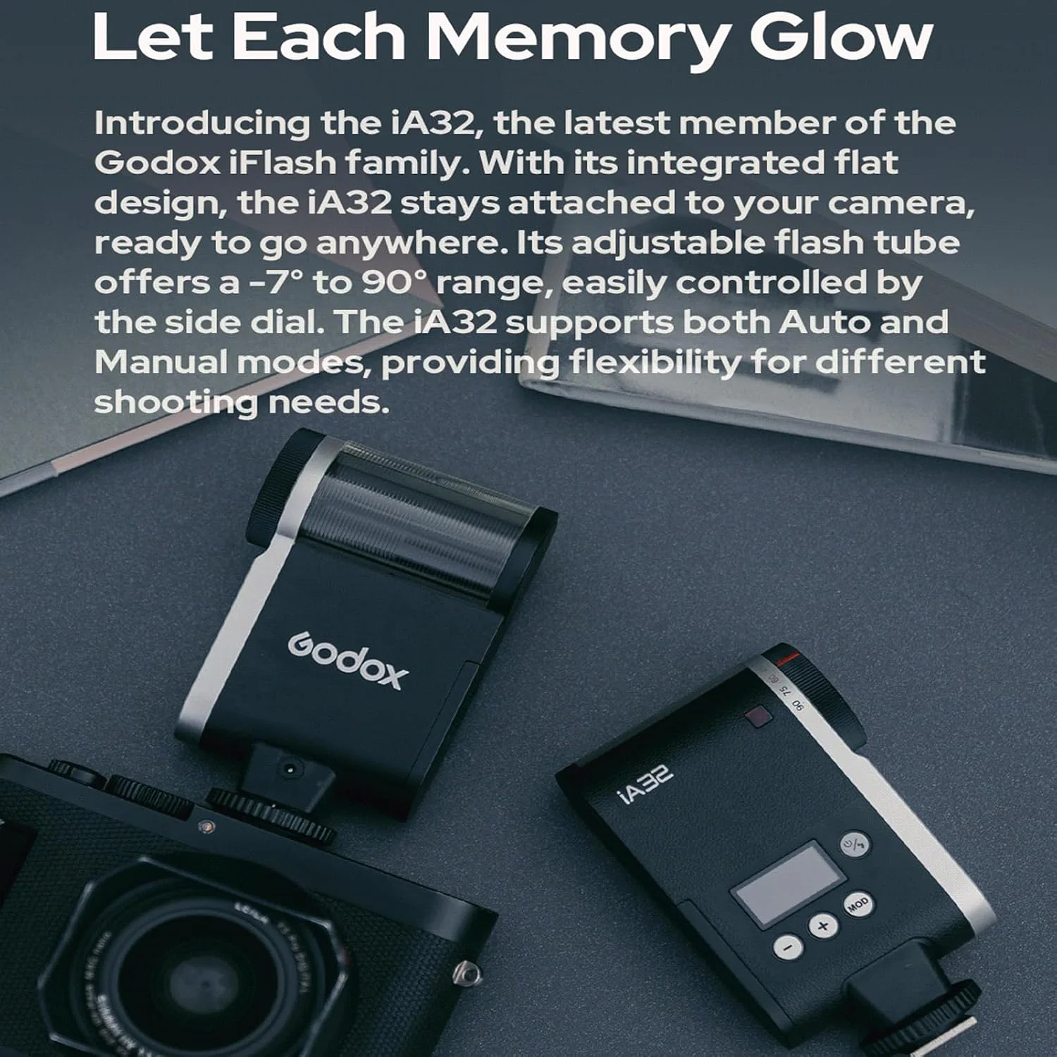 فلاش دوربین گودکس iA32 iFlash Mini Speedlite GN15 حالت A/M با تریگر اپتیکال S1/S2 و سر فلاش قابل تنظیم برای دوربین های فوجی، کانن، نیکون، سونی، المپوس، پاناسونیک فلاش دوربین گودکس iA32 iFlash Mini Speedlite GN15 حالت A/M با تریگر اپتیکال S1/S2 و سر فلاش قابل تنظیم برای دوربین های فوجی، کانن، نیکون، سونی، المپوس، پاناسونیک