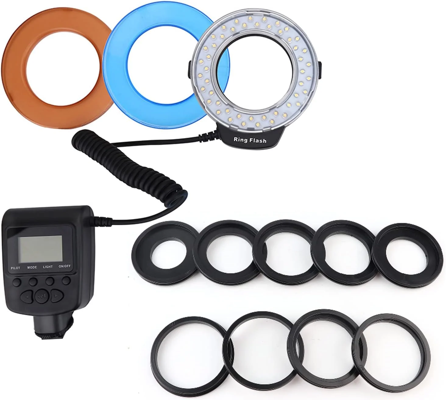 فلاش LED برای عکاسی - نور پرکننده قابل حمل با باتری و فیلترهای رنگی، سازگار با اکثر دوربین ها