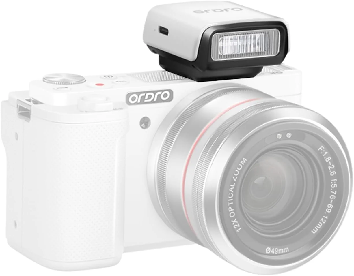 فلاش دوربین مینی، GN8 6500K، 3 سطح روشنایی، فلاش دستی/خودکار، باتری داخلی برای دوربین های کانن، نیکون، سونی، فوجی فیلم، الیمپوس، پاناسونیک (سفید)