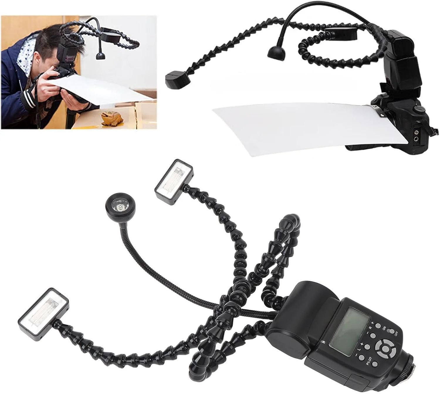 فلاش ماکرو Jiawu K-808، نور بازوی فلاش ماکرو دوربین قابل حمل 3 هد با روشنایی قابل تنظیم 8 سطح، پشتیبانی از نورپردازی عکاسی ماکرو 5600K، ابزار نورپردازی چند منظوره فلاش ماکرو Jiawu K-808، نور بازوی فلاش ماکرو دوربین قابل حمل 3 هد با روشنایی قابل تنظیم 8 سطح، پشتیبانی از نورپردازی عکاسی ماکرو 5600K، ابزار نورپردازی چند منظوره