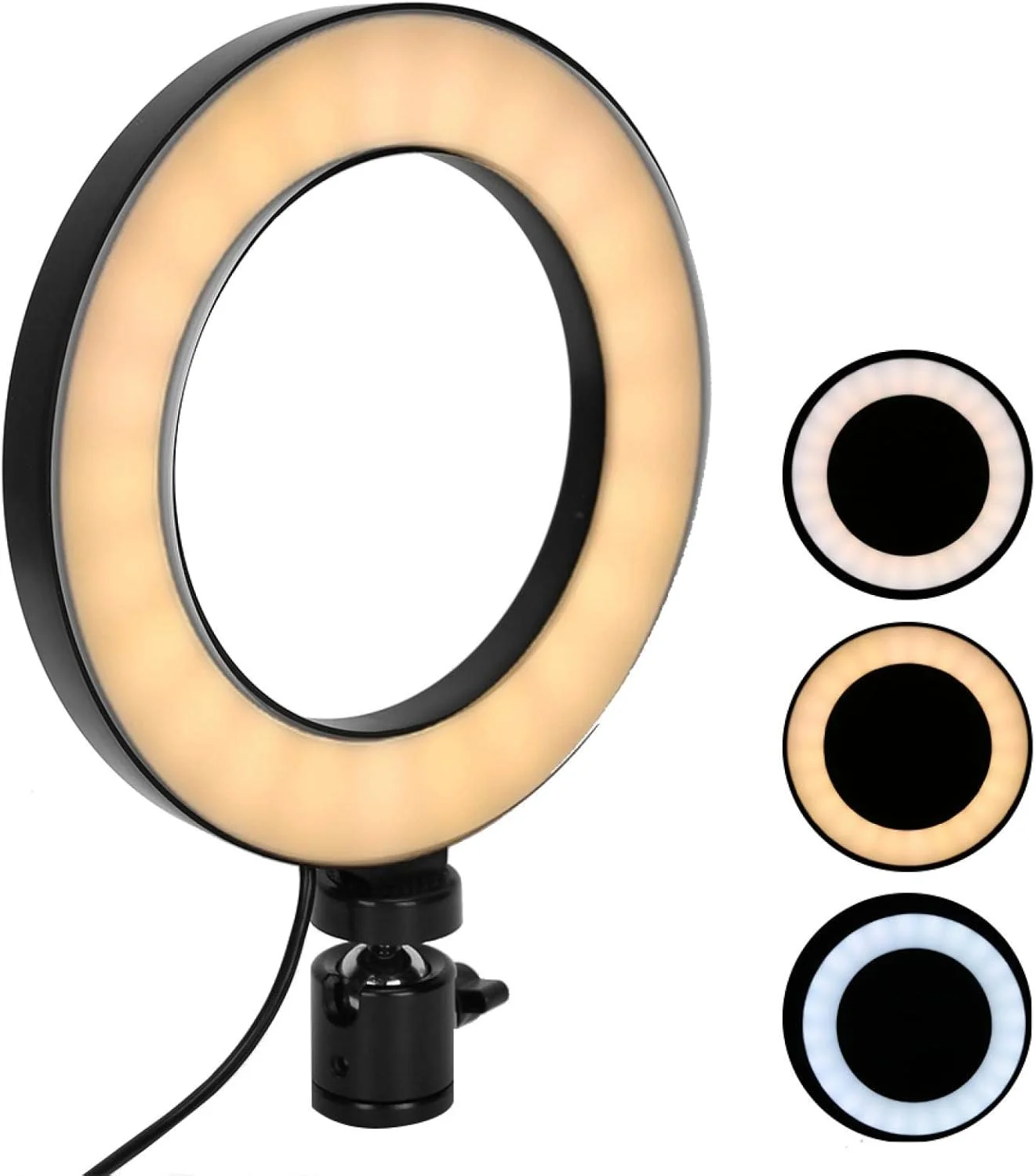 نور حلقه ای برای عکس سلفی با آینه و پایه نگهدارنده مناسب پخش زنده