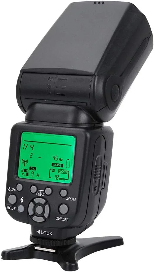 فلاش بی‌سیم 2.4G با سرعت 1/8000 ثانیه TTL GN58 مستر/اسلیو با صفحه نمایش LCD چرخان برای دوربین SLR، پشتیبانی از سرعت بالا و پیوسته