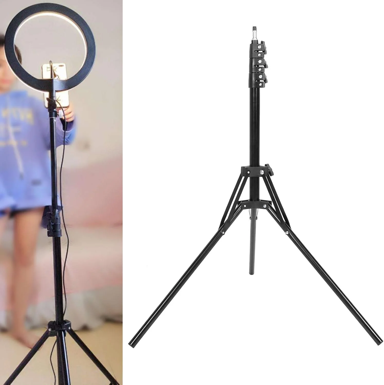 پایه نور حلقه ای GDJbnyu با مقاومت خمشی قوی، پایه نور پرکننده، نگهدارنده نور حلقه ای برای پخش زنده