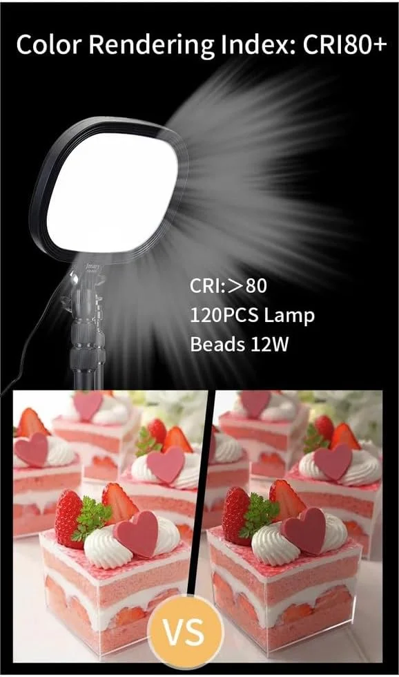 نور پنلی LED قابل تنظیم حرفه ای و قابل حمل Jmary FM-58R نه اینچی به همراه گیره موبایل و دکمه ثابت