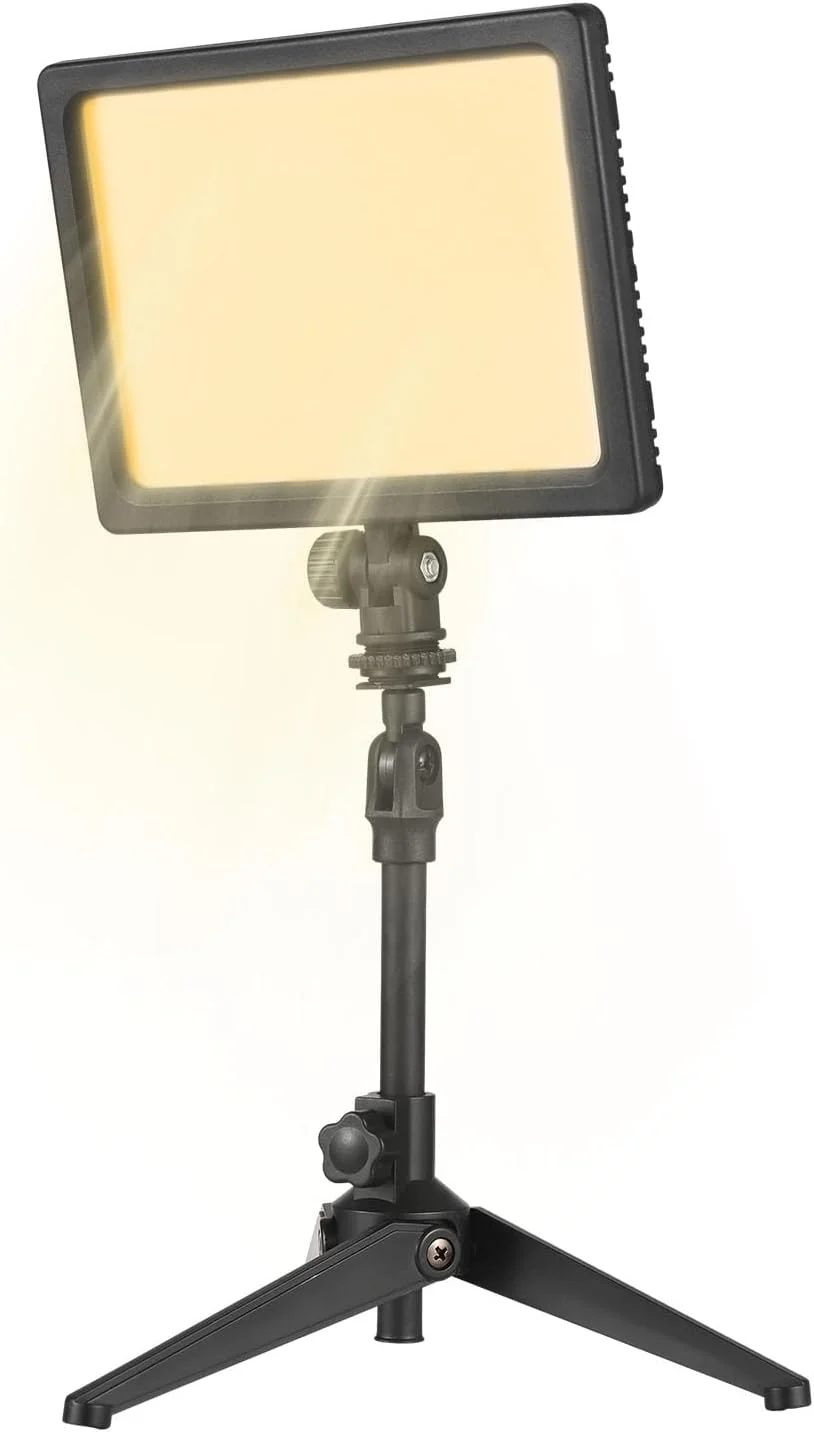 چراغ LED کوچک 12 واتی Pepisky با قابلیت تنظیم نور، مناسب عکاسی، نور قابل حمل برای ولاگ، 1120 مهره LED، تغذیه با باتری سری NP-F، دمای رنگی 3200K-5600K، با پایه کفشک سرد 1/4 اینچی و سوراخ رزوه ای 1/4 اینچی