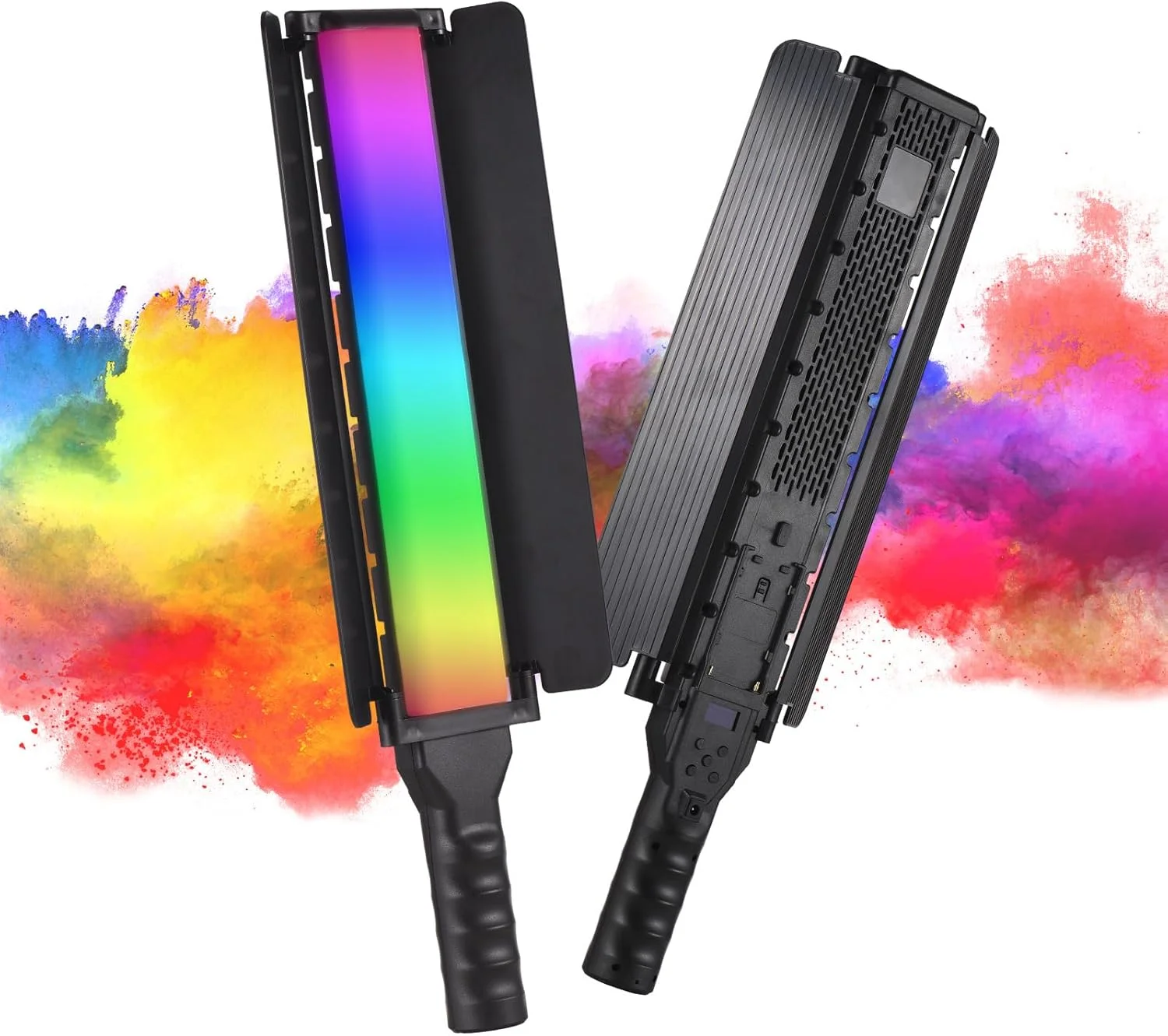 چراغ عکاسی دستی 20 وات RGB Pepisky، چراغ LED قابل حمل با صفحه نمایش LCD، دمای رنگ 3000K-6000K قابل تنظیم، 204 مهره، پشتیبانی از کنترل بی سیم با کنترل از راه دور و بارندور