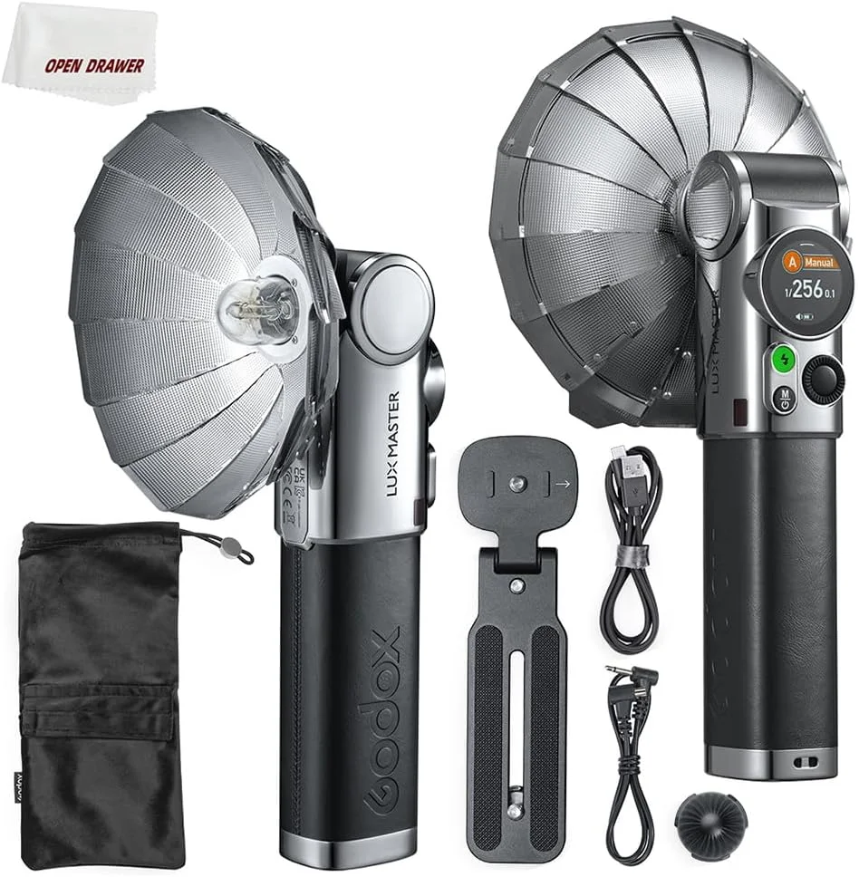 فلاش رترو گودوکس Lux Master با صفحه لمسی TTL HSS، سازگار با تریگرهای وایرلس 2.4G گودوکس X3 X2 XPRO، دمای رنگ 6000K ± 300K، کنترل اپتیکال S1/S2 برای دوربین های کانن، نیکون، سونی، فوجی، هاسلبلاد (1 عدد)