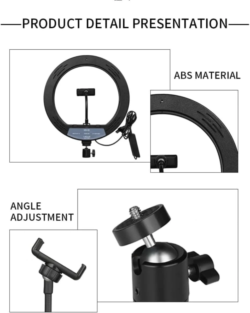 حلقه نور ال ای دی 10 اینچی قابل تنظیم با 40 رنگ RGB برای یوتیوب و سلفی، نور دایره ای بلند برای ویدیوهای آرایش دوربین، حلقه نور با نگهدارنده تلفن و پایه سه پایه برای جلسات زوم و پخش زنده