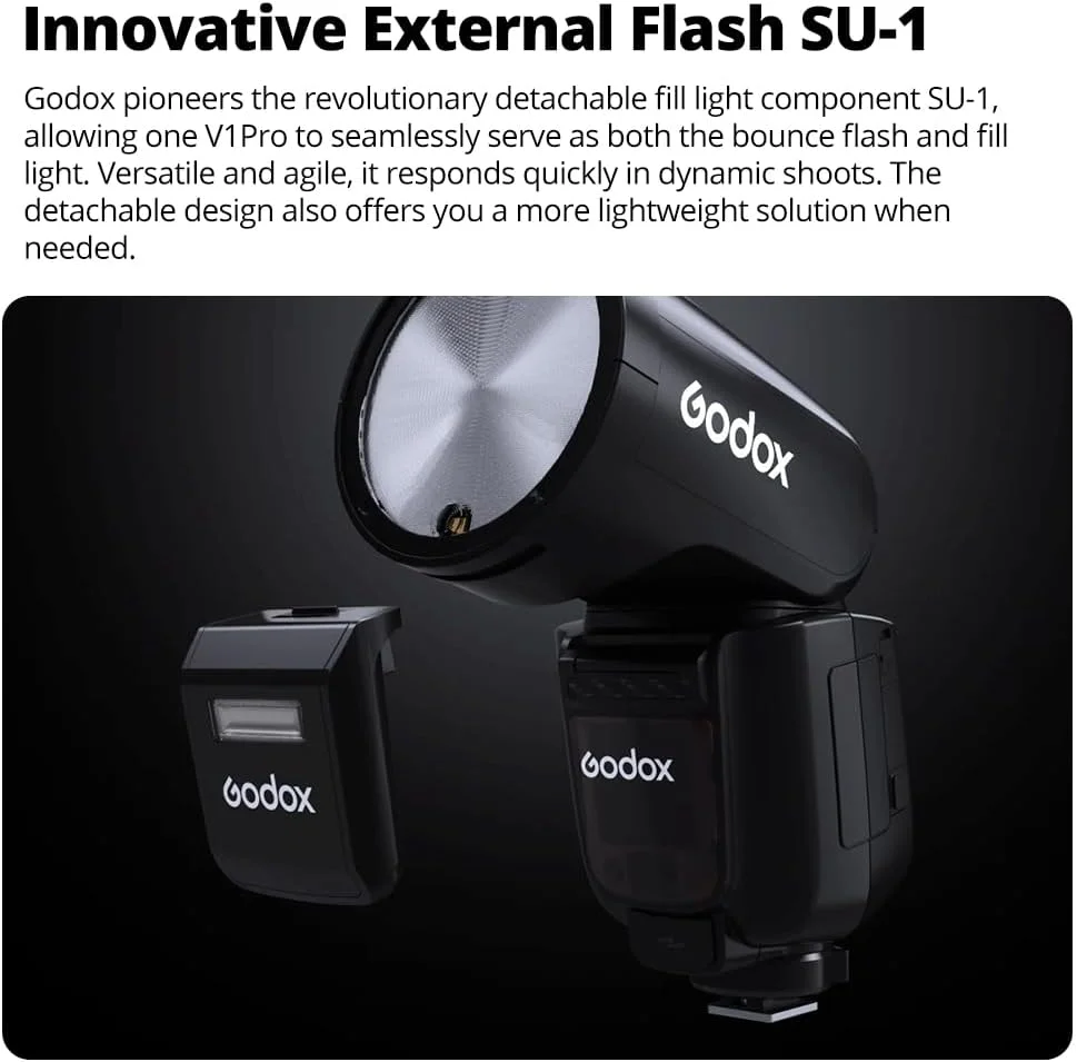 فلاش دوربین گرد Godox V1Pro C با هد گرد، 2.4G X Wireless HSS 76Ws E-TTL Li-ion به همراه فلاش اکسترنال SU-1 برای Canon فلاش دوربین گرد Godox V1Pro C با هد گرد، 2.4G X Wireless HSS 76Ws E-TTL Li-ion به همراه فلاش اکسترنال SU-1 برای Canon